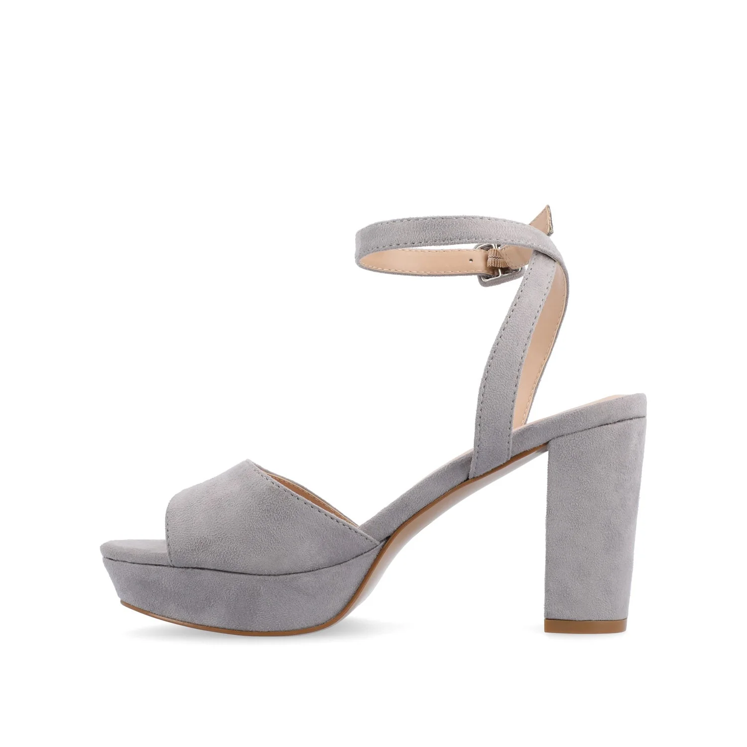 NAIRRI STRAPPY HEELS IN FAUX SUEDE - Grey - Image 3