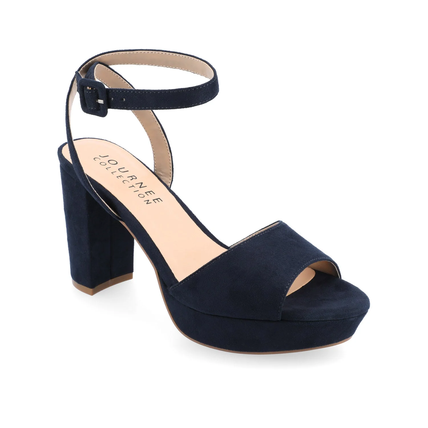 NAIRRI FAUX SUEDE STRAPPY HEELS IN WIDE - Blue - Image 2