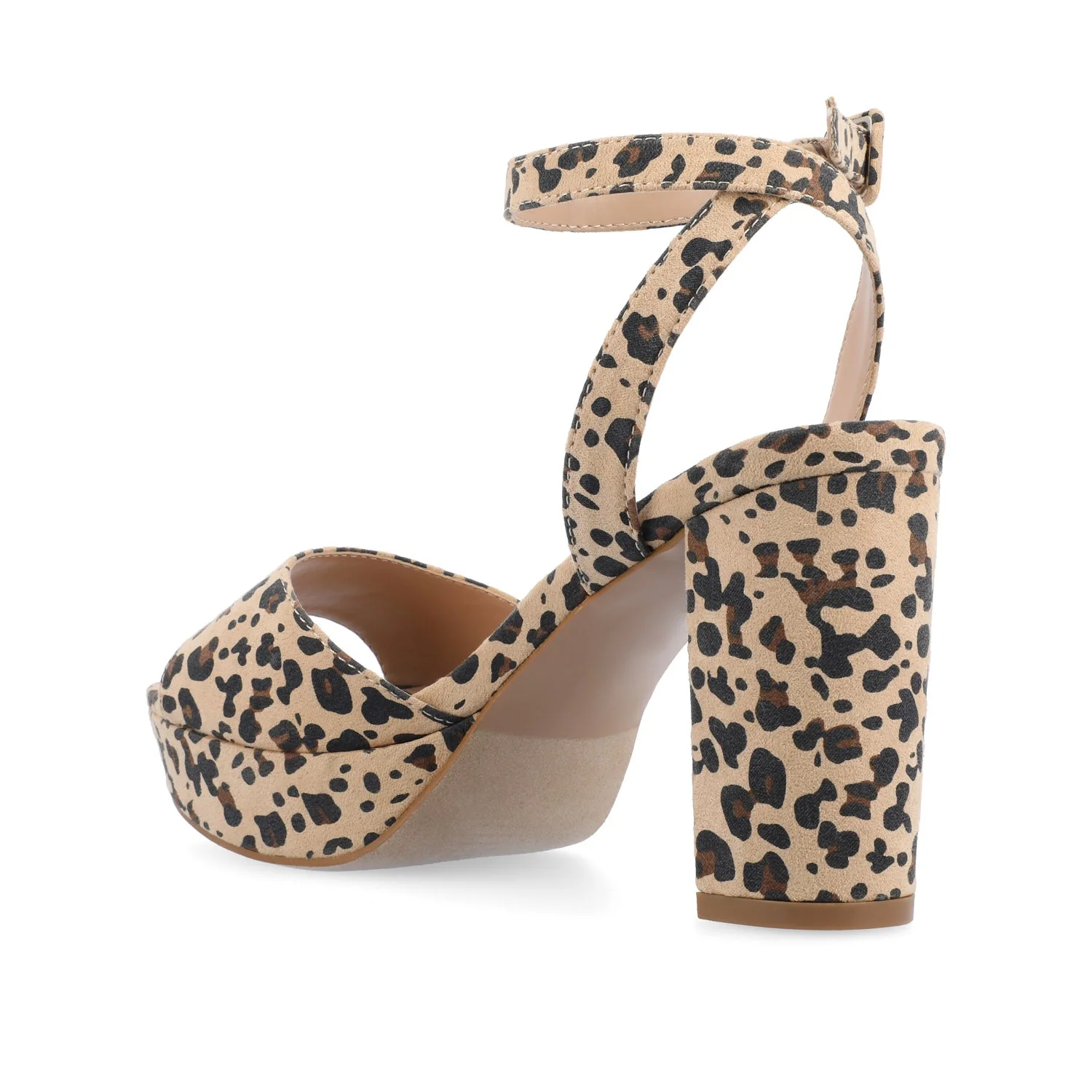 NAIRRI STRAPPY HEELS IN VEGAN LEATHER - Leopard Faux Suede 2 - Image 4