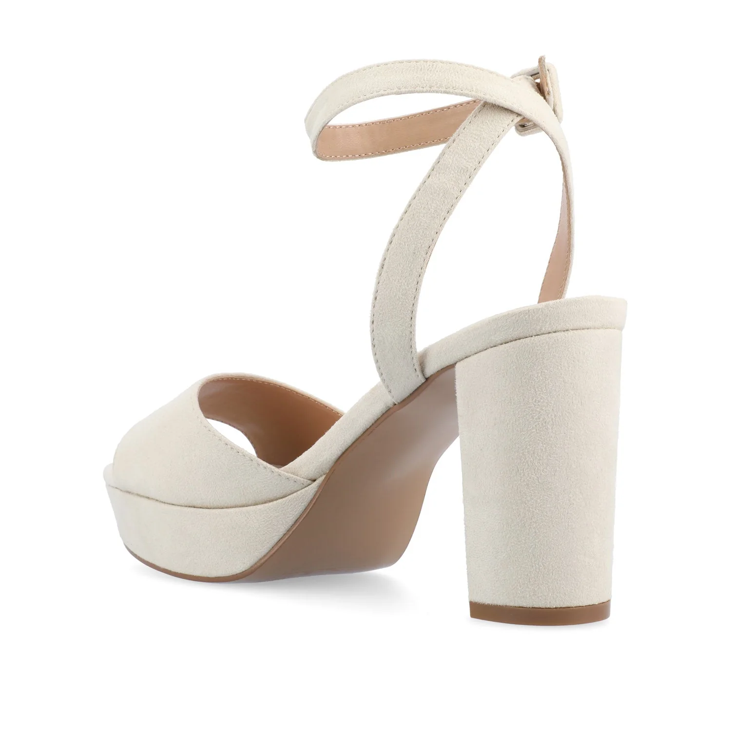 NAIRRI STRAPPY HEELS IN VEGAN LEATHER - Nude - Image 4