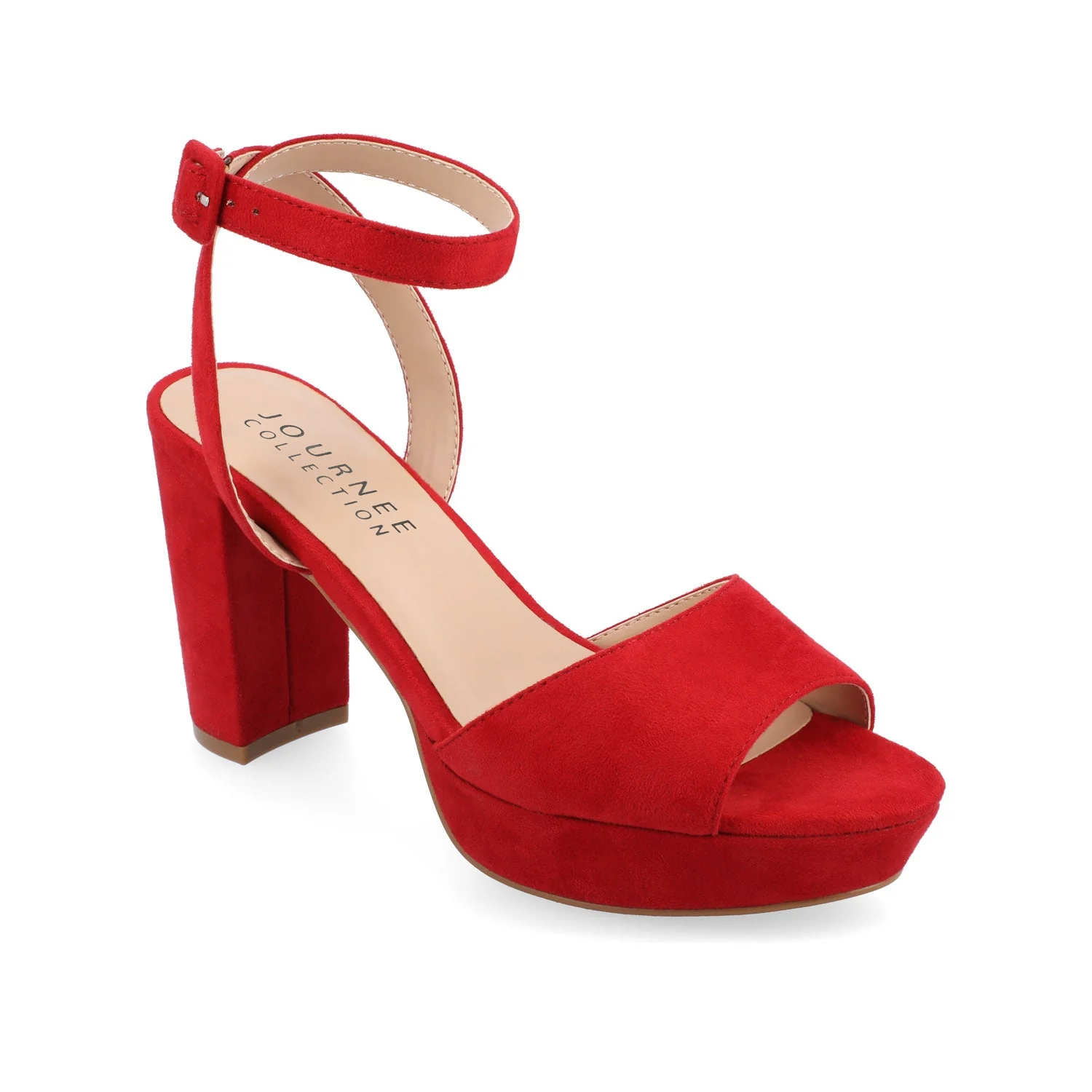 NAIRRI STRAPPY HEELS IN VEGAN LEATHER - Red - Image 2