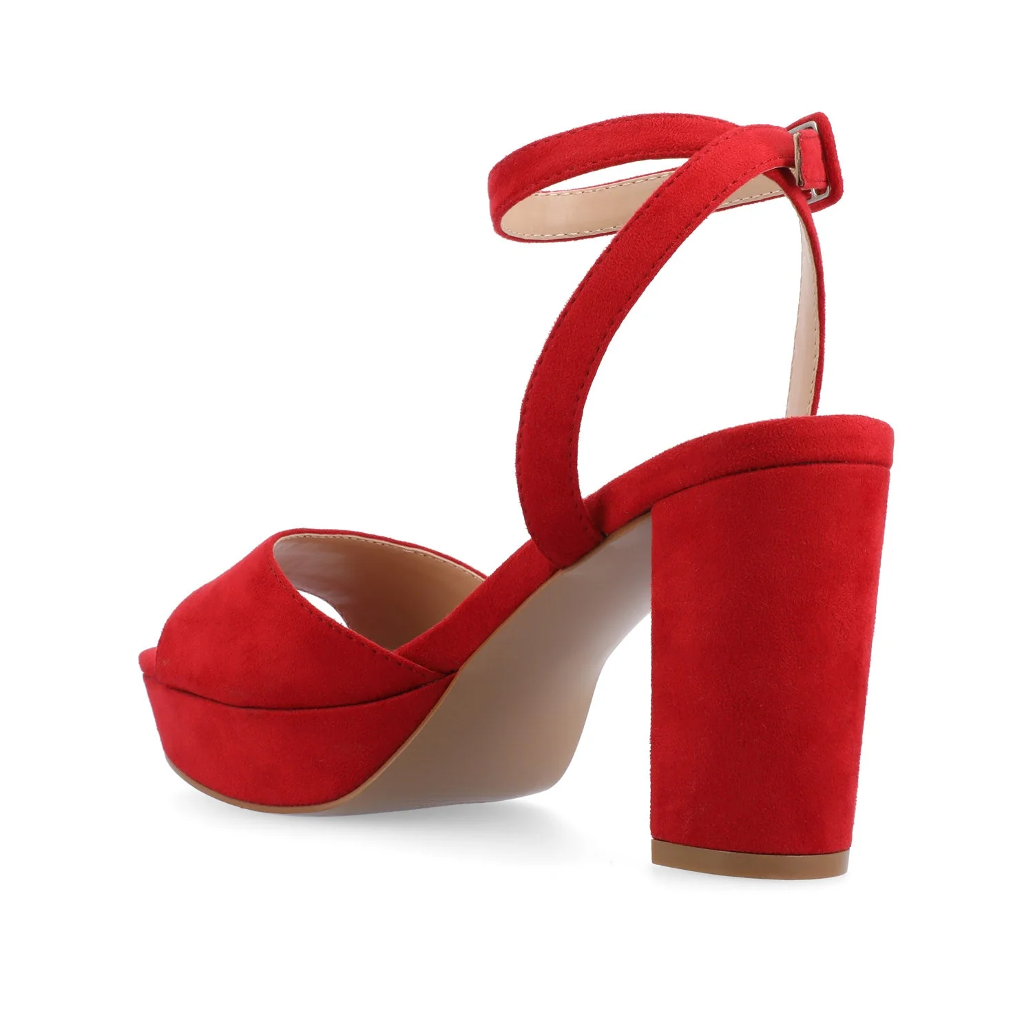 NAIRRI STRAPPY HEELS IN VEGAN LEATHER - Red - Image 4