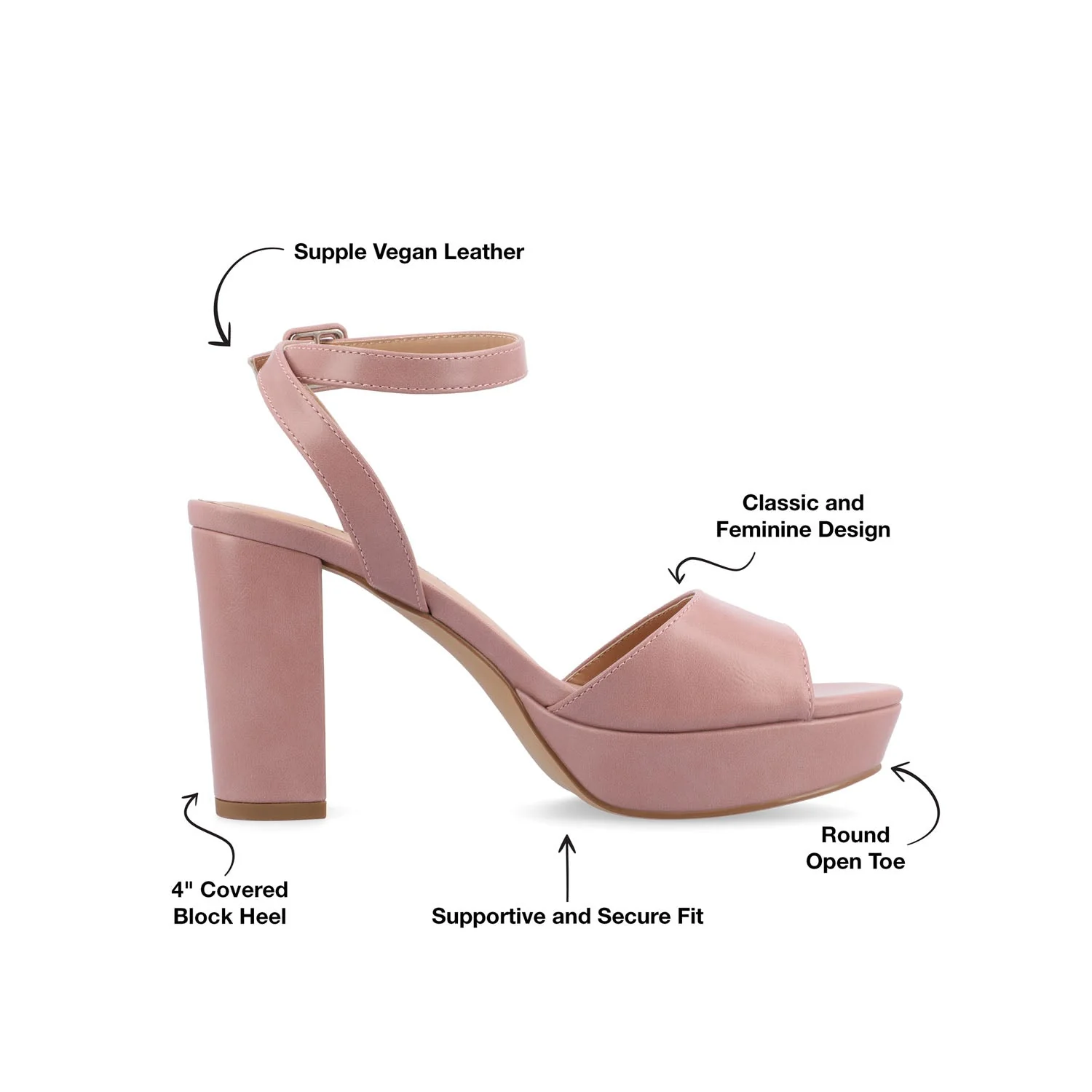 NAIRRI STRAPPY HEELS IN VEGAN LEATHER - Rose - Image 9