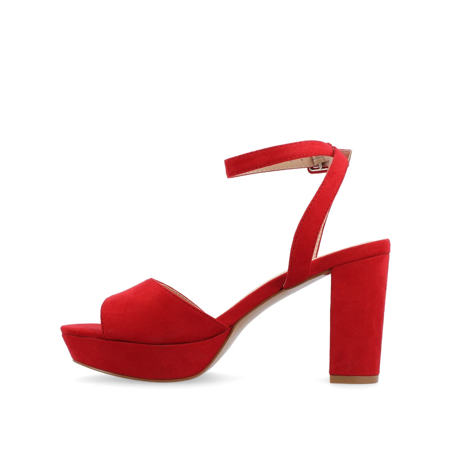 NAIRRI VEGAN LEATHER STRAPPY HEELS IN WIDE - Red - Image 3