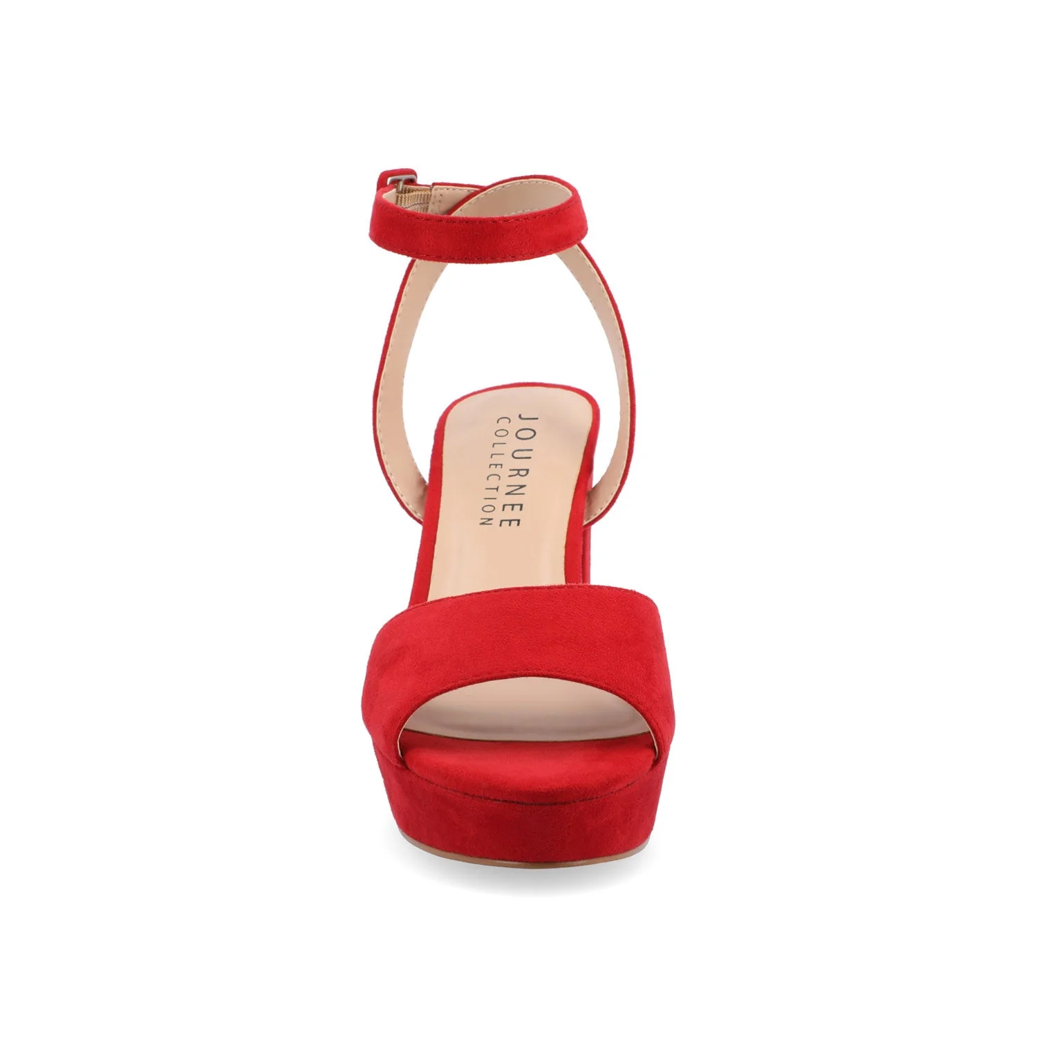 NAIRRI VEGAN LEATHER STRAPPY HEELS IN WIDE - Red - Image 5
