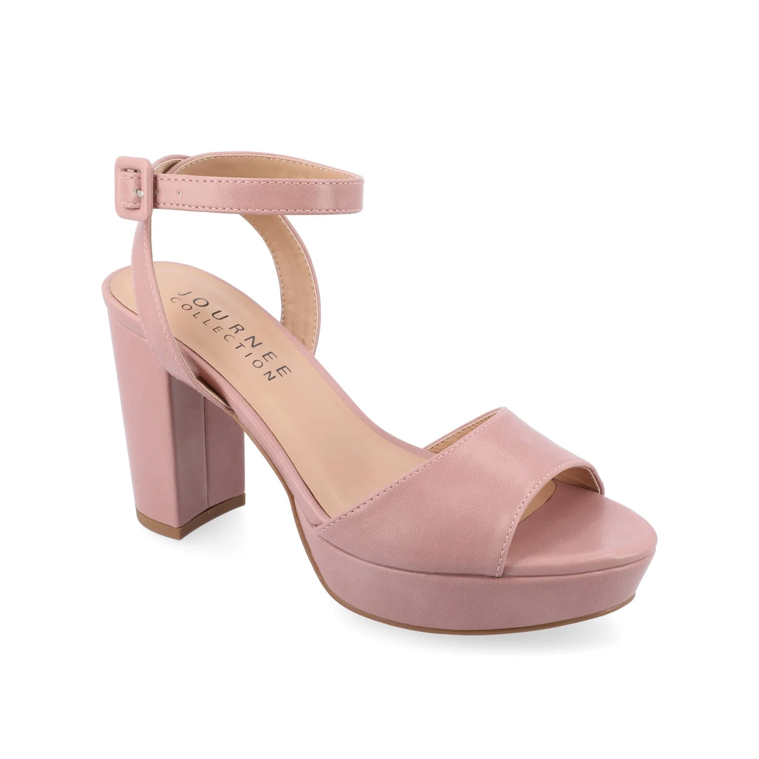 NAIRRI VEGAN LEATHER STRAPPY HEELS IN WIDE - Rose - Image 2