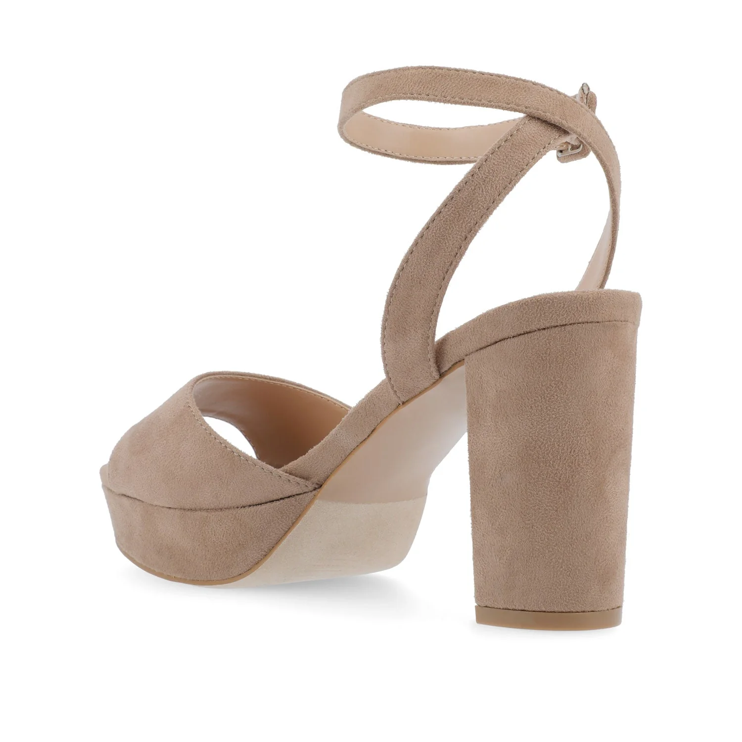 NAIRRI VEGAN LEATHER STRAPPY HEELS IN WIDE - Taupe - Image 3