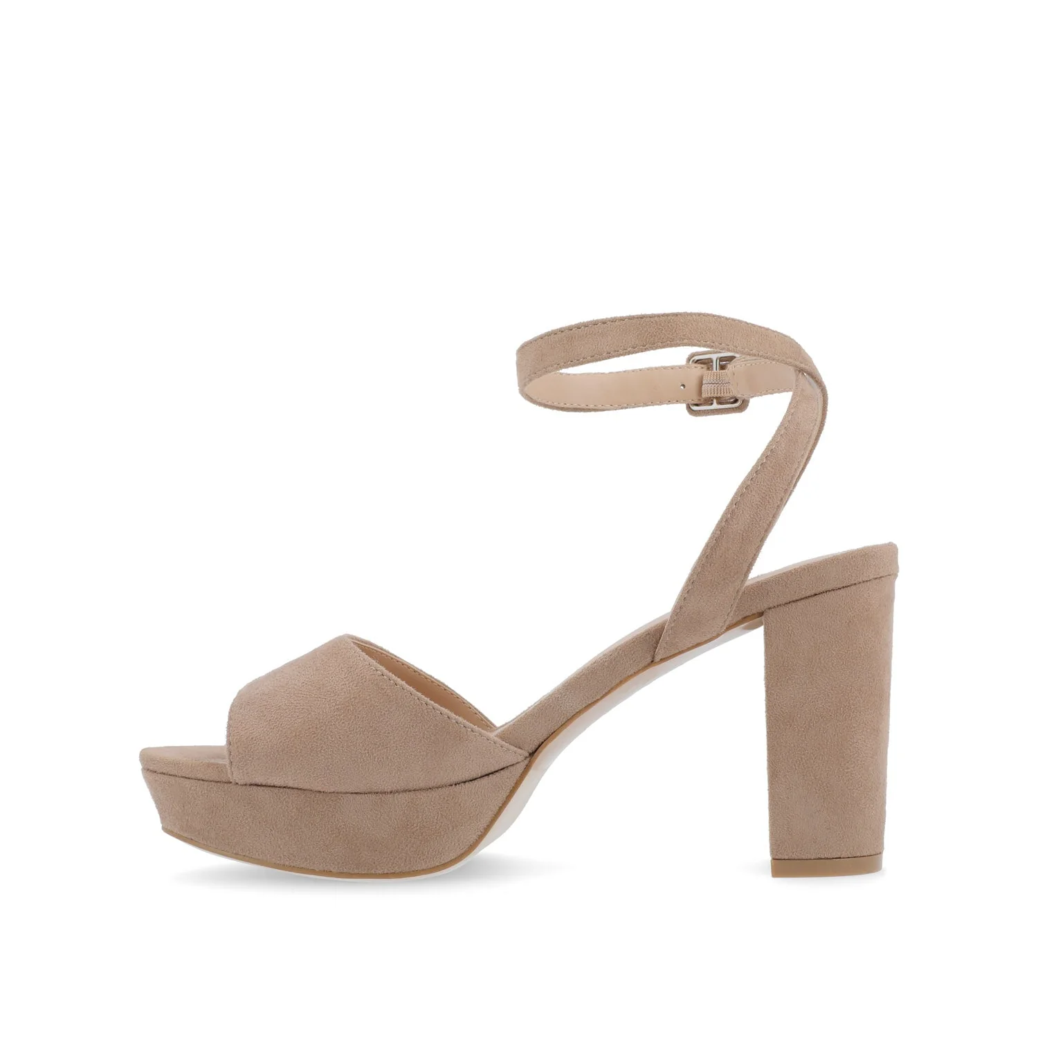 NAIRRI VEGAN LEATHER STRAPPY HEELS IN WIDE - Taupe - Image 4