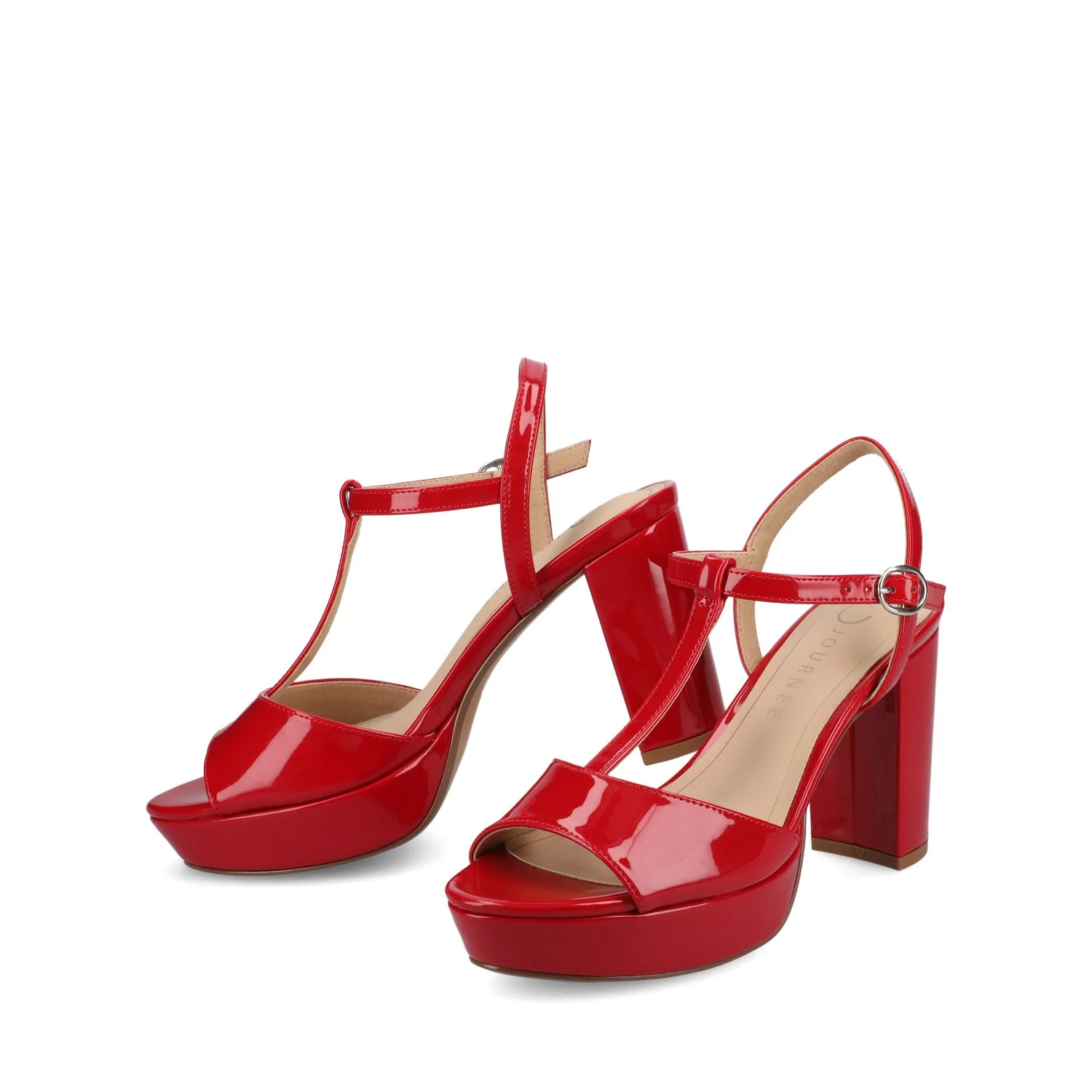 NALIE PLATFORM DRESS SANDALS - Red Patent - Image 2
