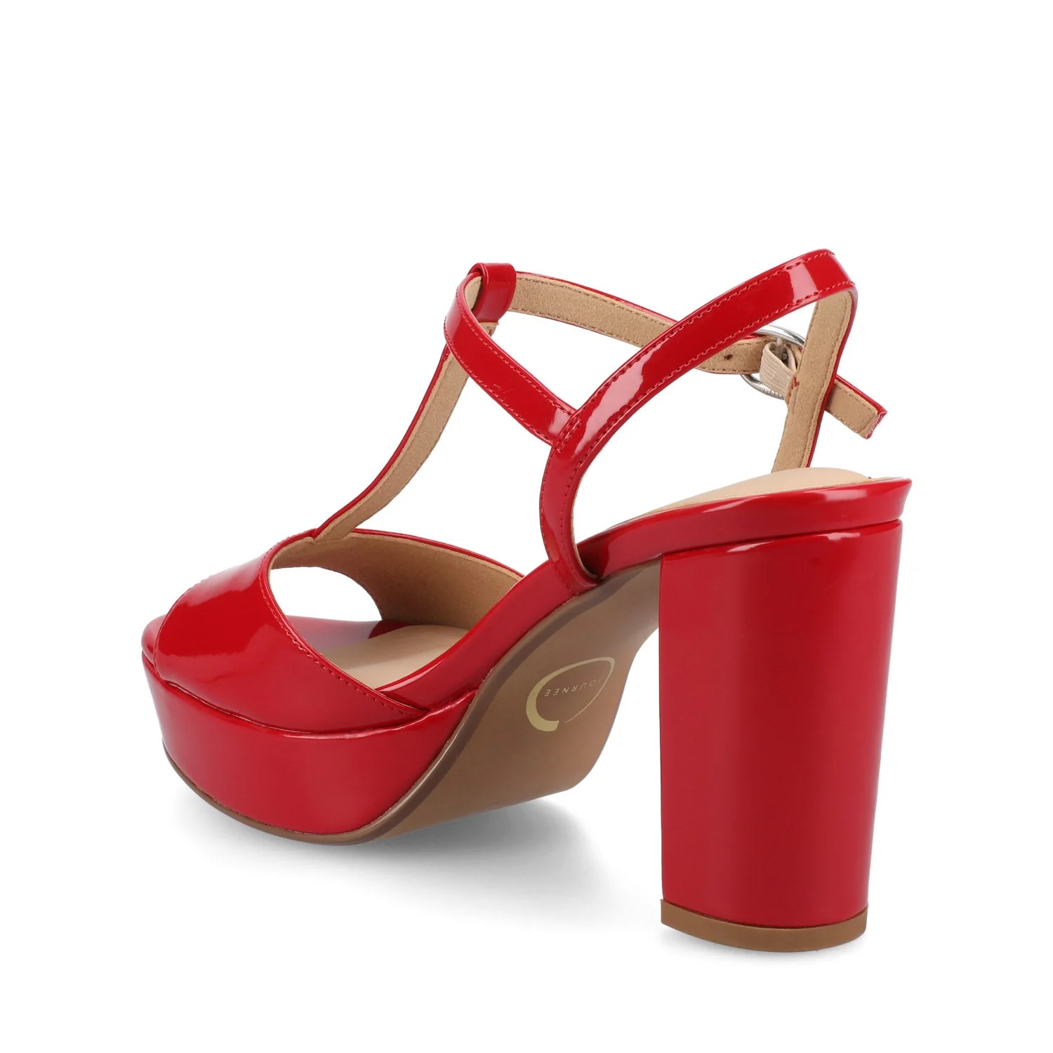 NALIE PLATFORM DRESS SANDALS - Red Patent - Image 4