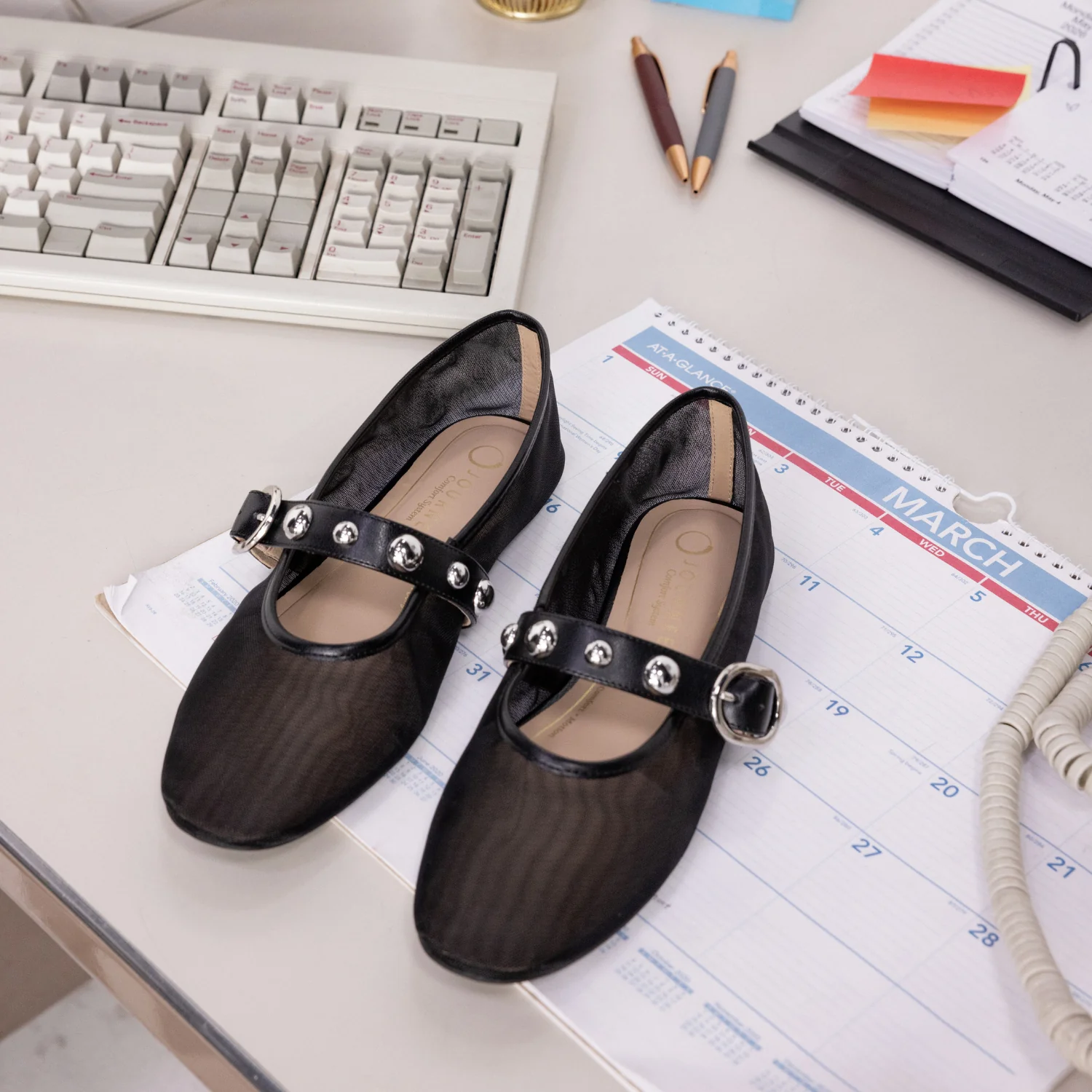 NAVEAH BALLET FLATS - Black Mesh - Image 3