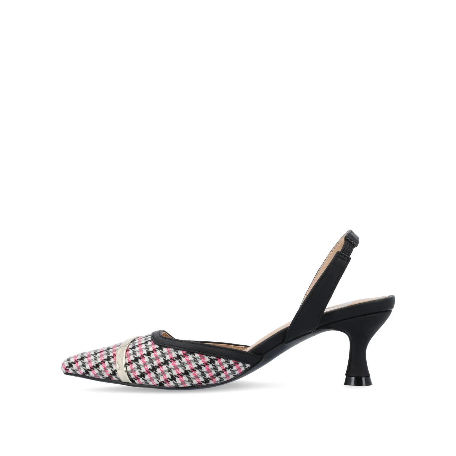 NELLIA SLINGBACK KITTEN HEELS IN TWEED - Black - Image 3