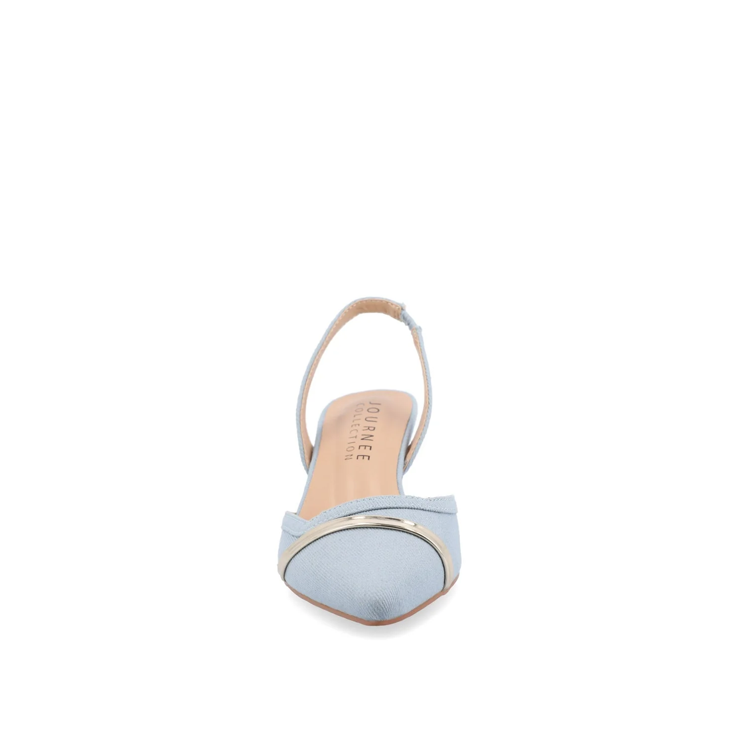 NELLIA SLINGBACK KITTEN HEELS IN TWEED - Light Denim - Image 5