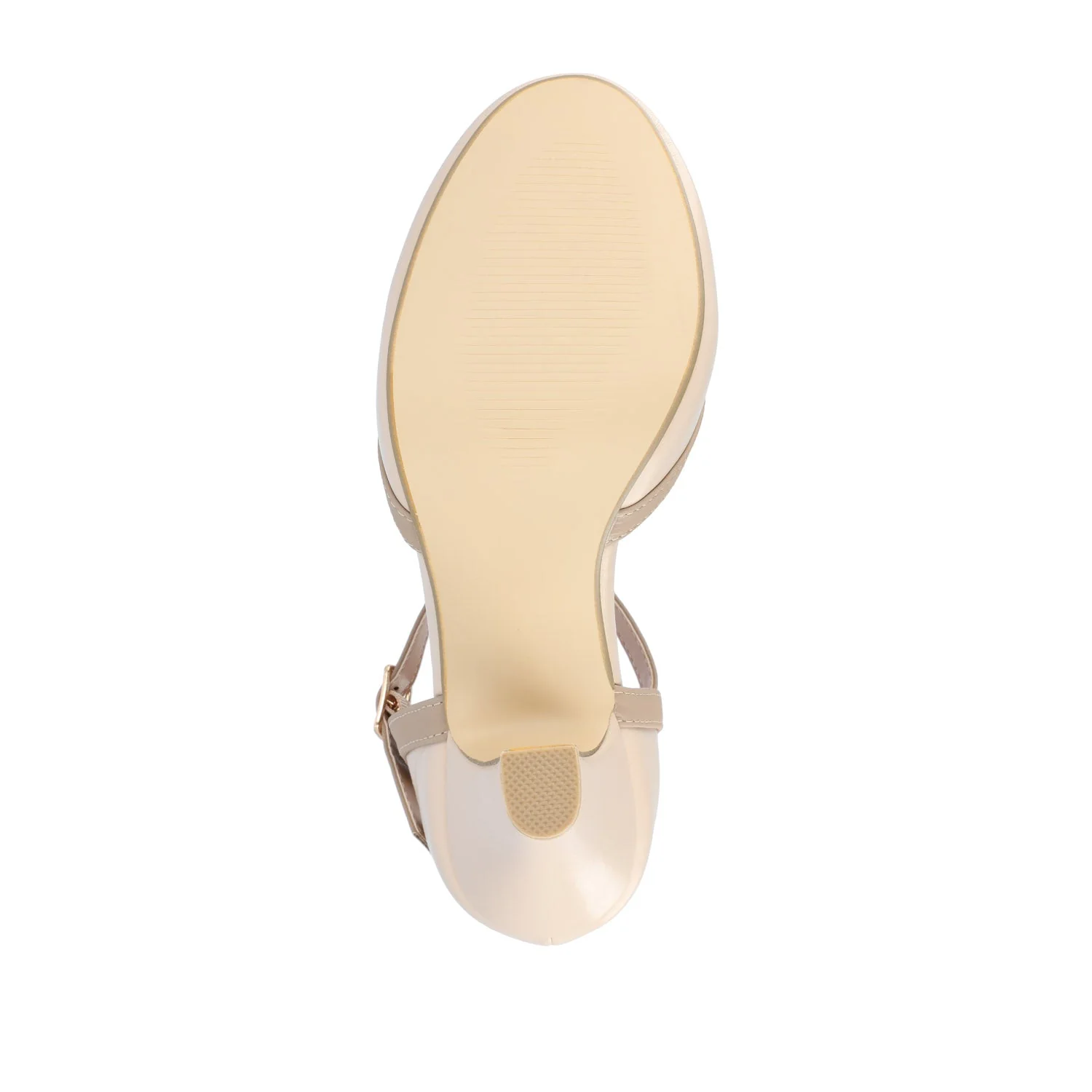 OLINA T-STRAP PUMP HEELS IN VEGAN LEATHER - Nude - Image 9
