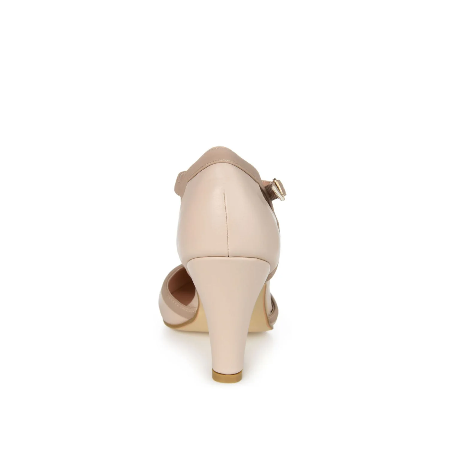 OLINA T-STRAP PUMP HEELS IN WIDE - Nude - Image 7
