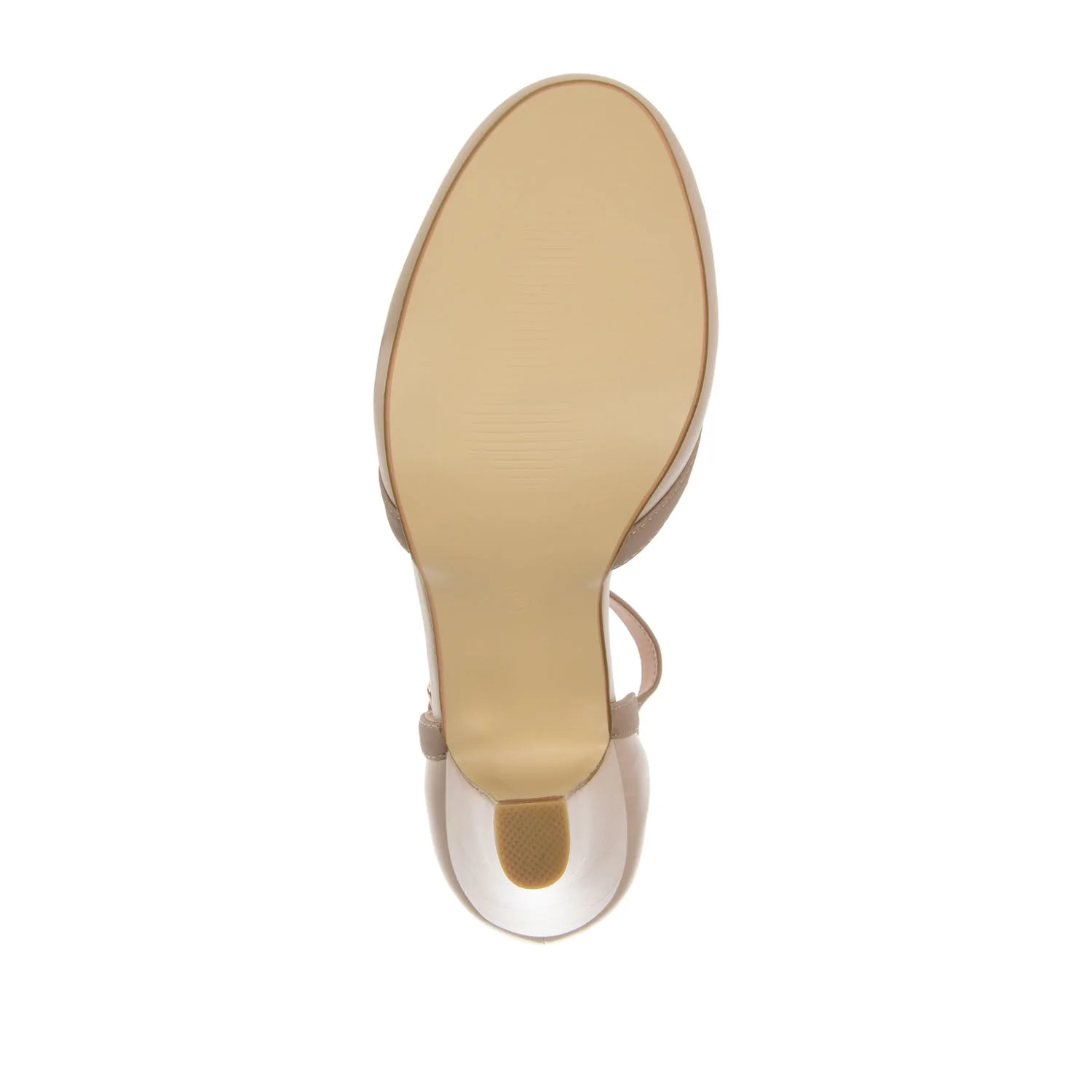 OLINA T-STRAP PUMP HEELS IN WIDE - Nude - Image 8