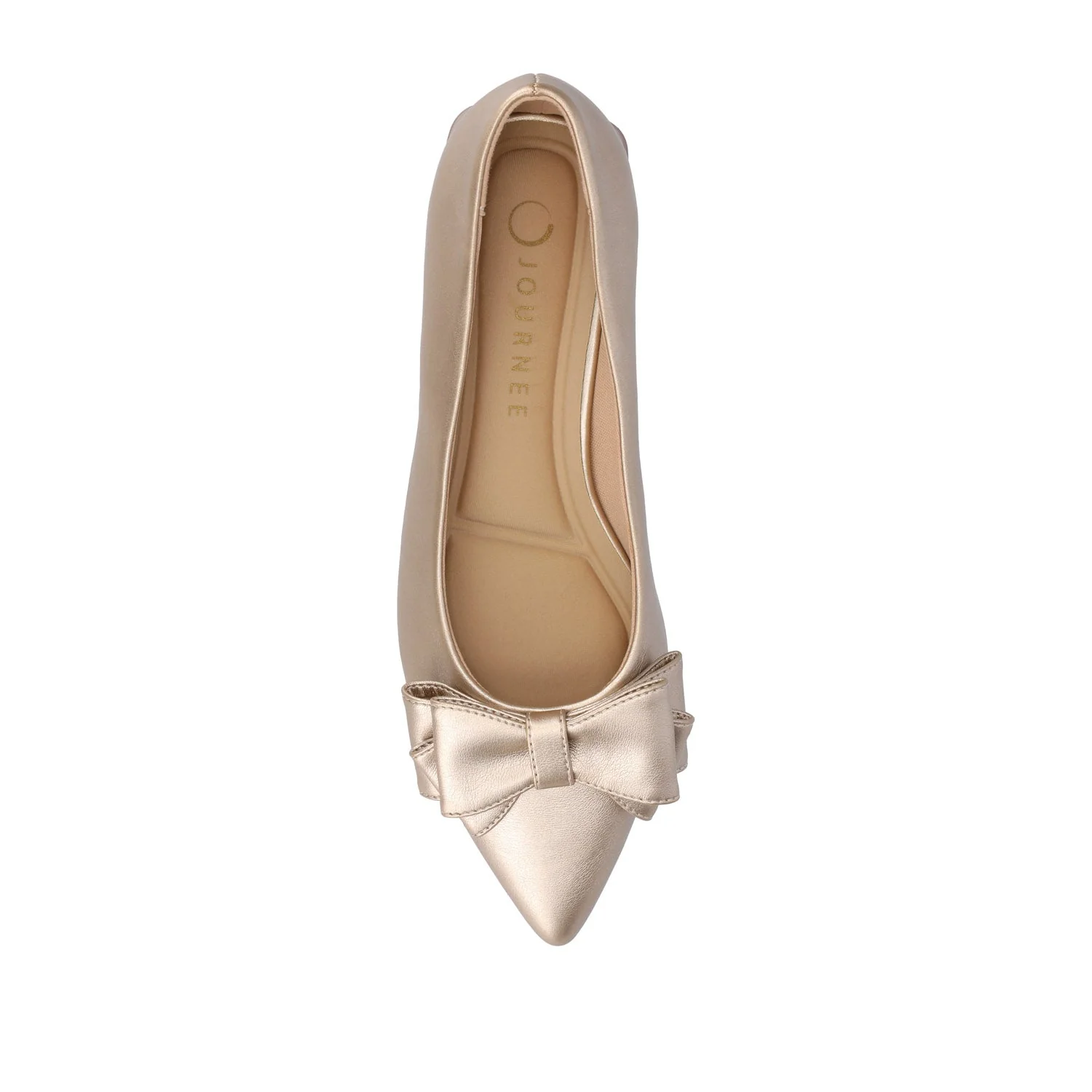 OPHELIA LOW BLOCK BALLET FLATS VEGAN LEATHER - Champagne - Image 6