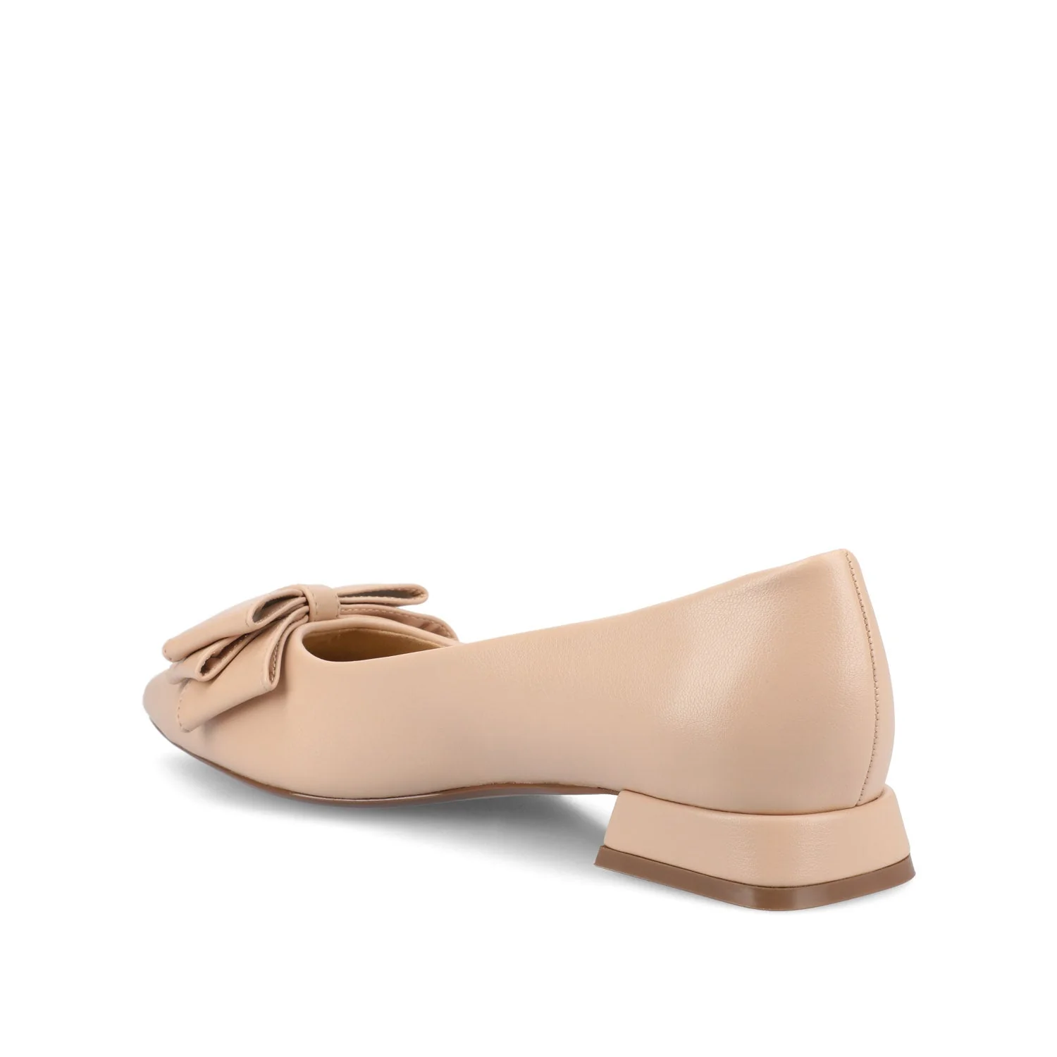 OPHELIA LOW BLOCK BALLET FLATS VEGAN LEATHER IN WIDE - Beige - Image 4