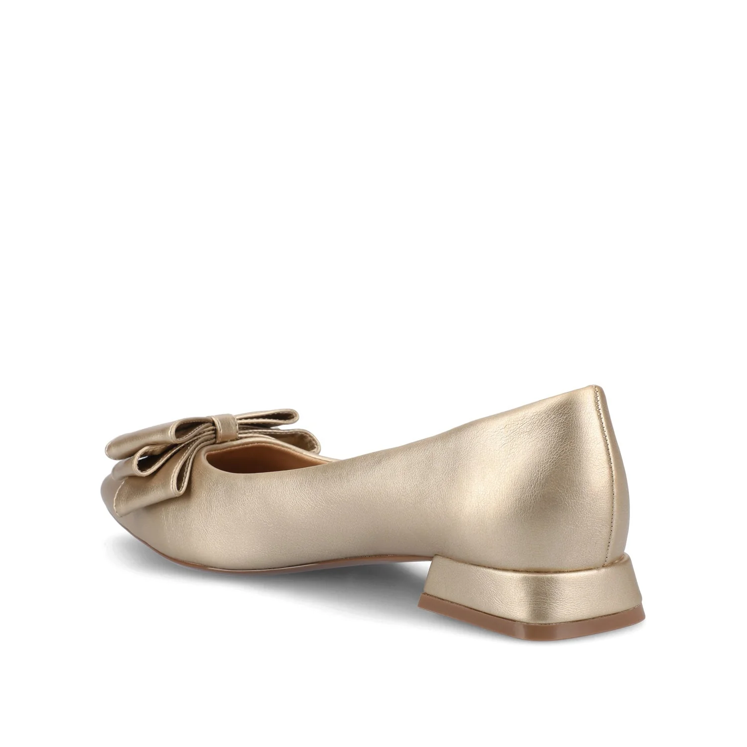 OPHELIA LOW BLOCK BALLET FLATS VEGAN LEATHER IN WIDE - Champagne - Image 5