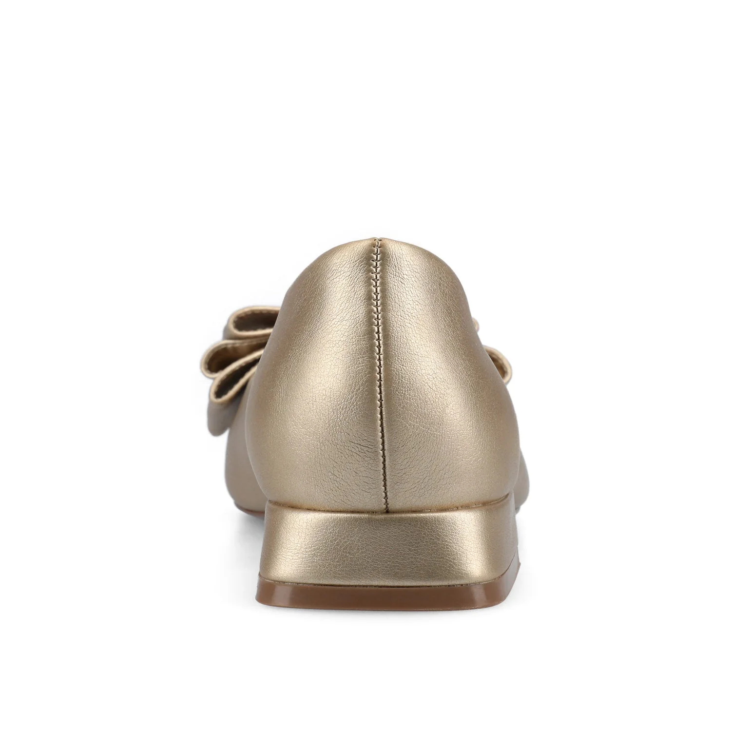 OPHELIA LOW BLOCK BALLET FLATS VEGAN LEATHER IN WIDE - Champagne - Image 7