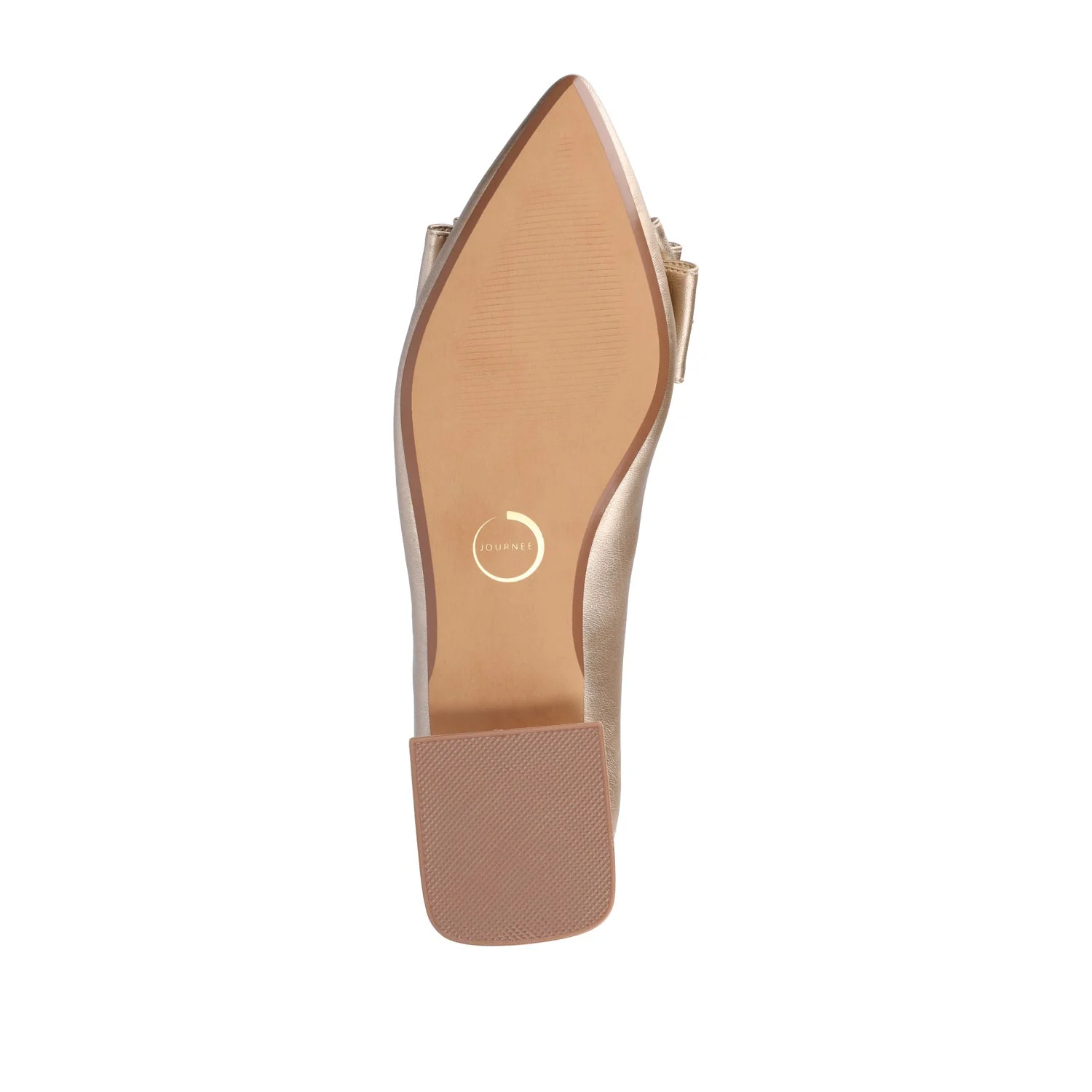 OPHELIA LOW BLOCK BALLET FLATS VEGAN LEATHER IN WIDE - Champagne - Image 8