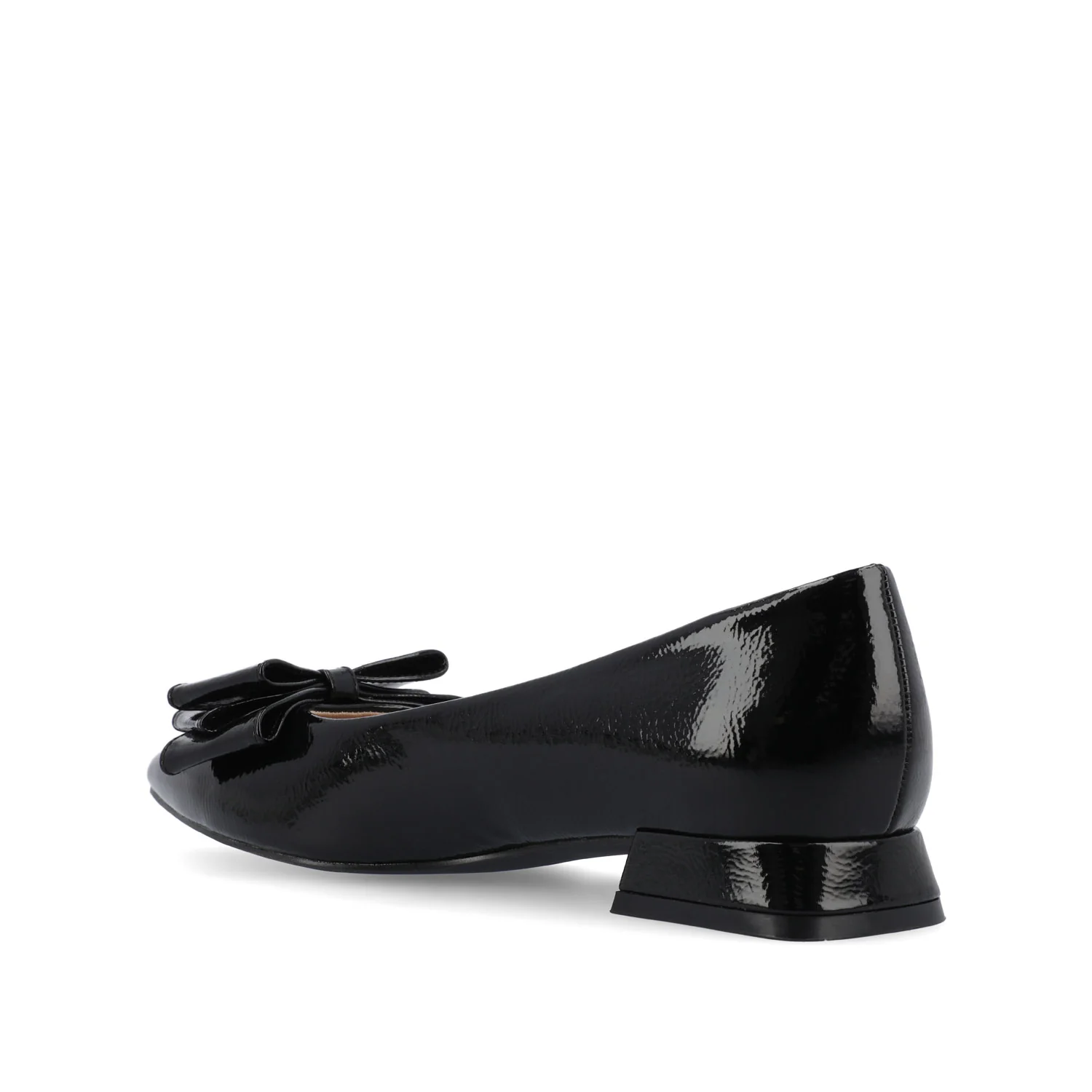 OPHELIA LOW BLOCK BALLET FLATS VEGAN LEATHER IN WIDE - Patent/Black - Image 4