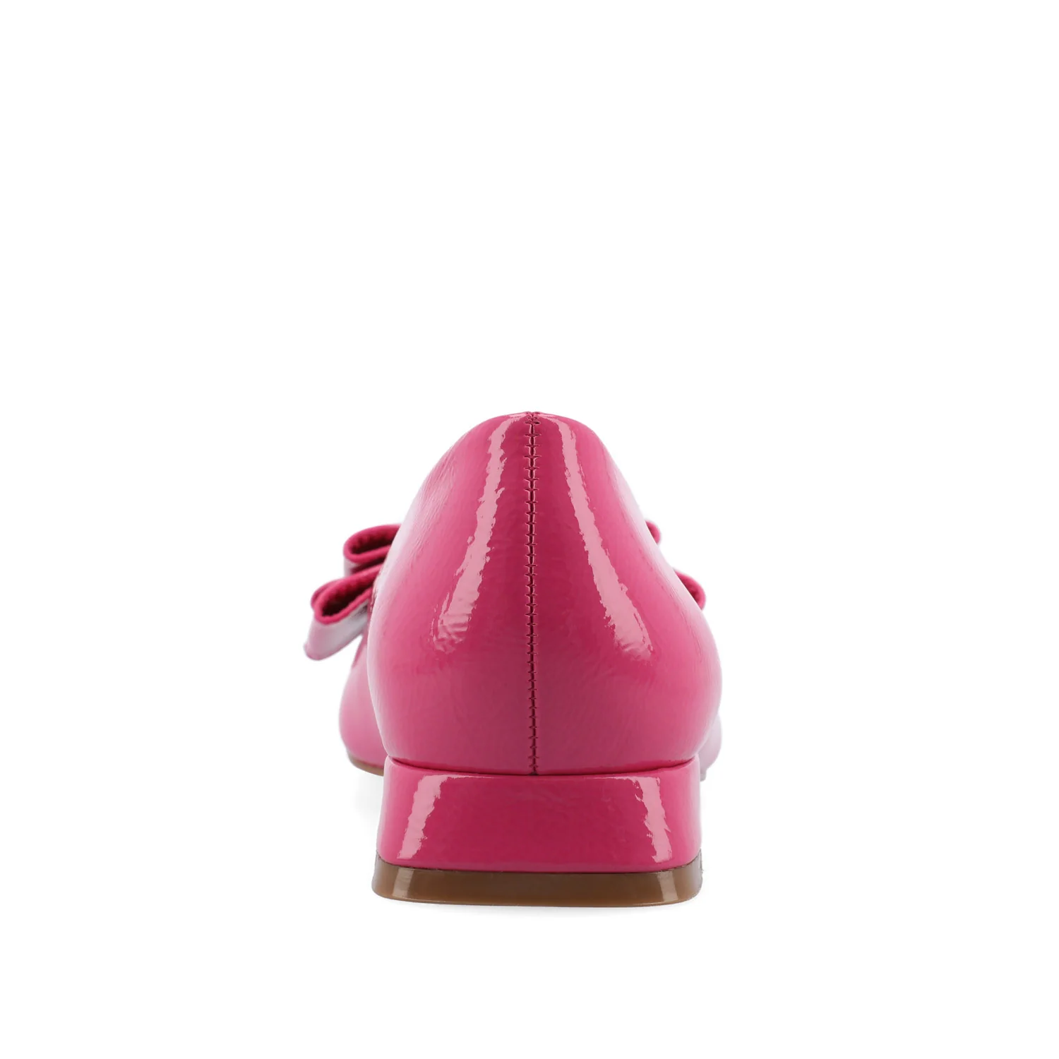 OPHELIA LOW BLOCK BALLET FLATS VEGAN LEATHER IN WIDE - Patent/Pink - Image 7