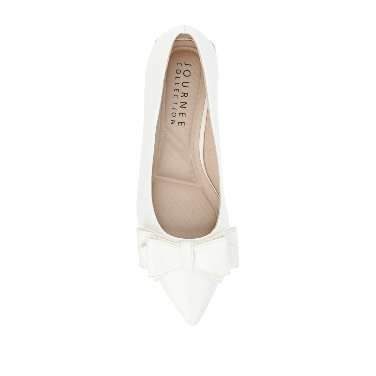 OPHELIA LOW BLOCK BALLET FLATS VEGAN LEATHER IN WIDE - Patent/White - Image 6