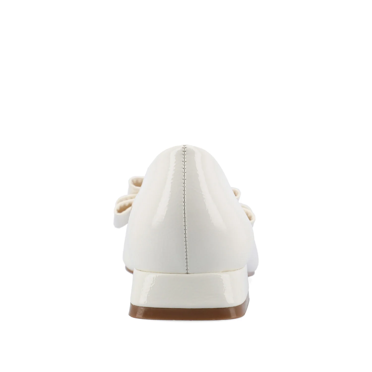 OPHELIA LOW BLOCK BALLET FLATS VEGAN LEATHER IN WIDE - Patent/White - Image 7