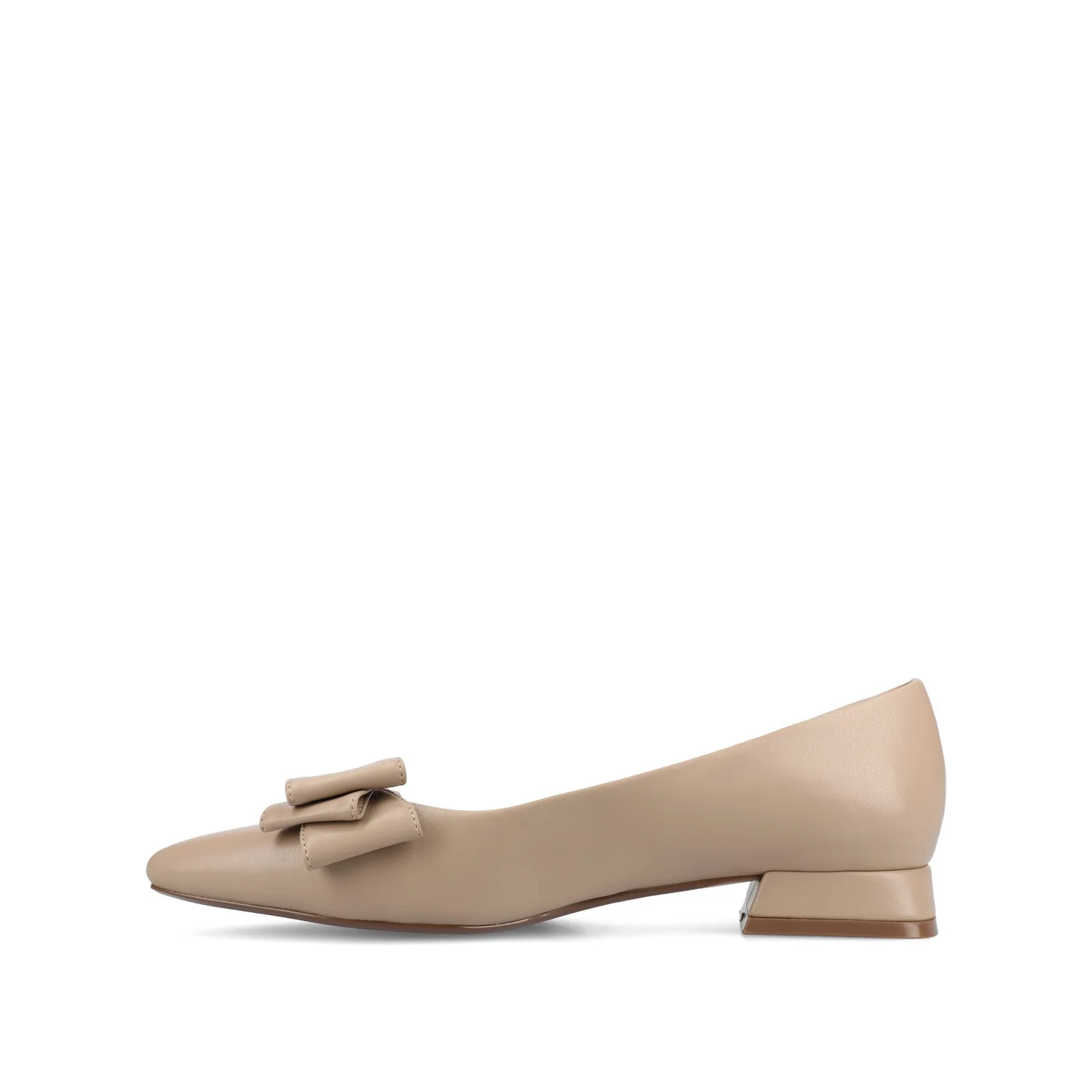 OPHELIA LOW BLOCK BALLET FLATS VEGAN LEATHER IN WIDE - Taupe - Image 3