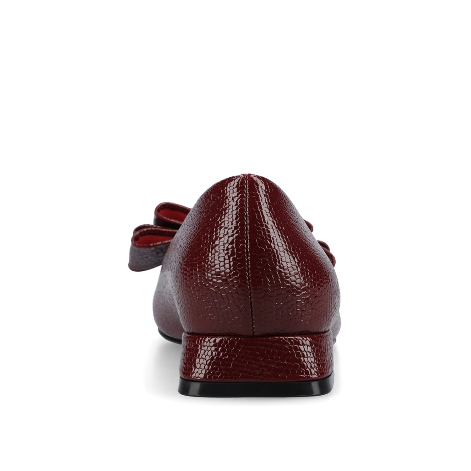 OPHELIA LOW BLOCK CROCO BALLET FLATS IN WIDE - Oxblood Croco - Image 6
