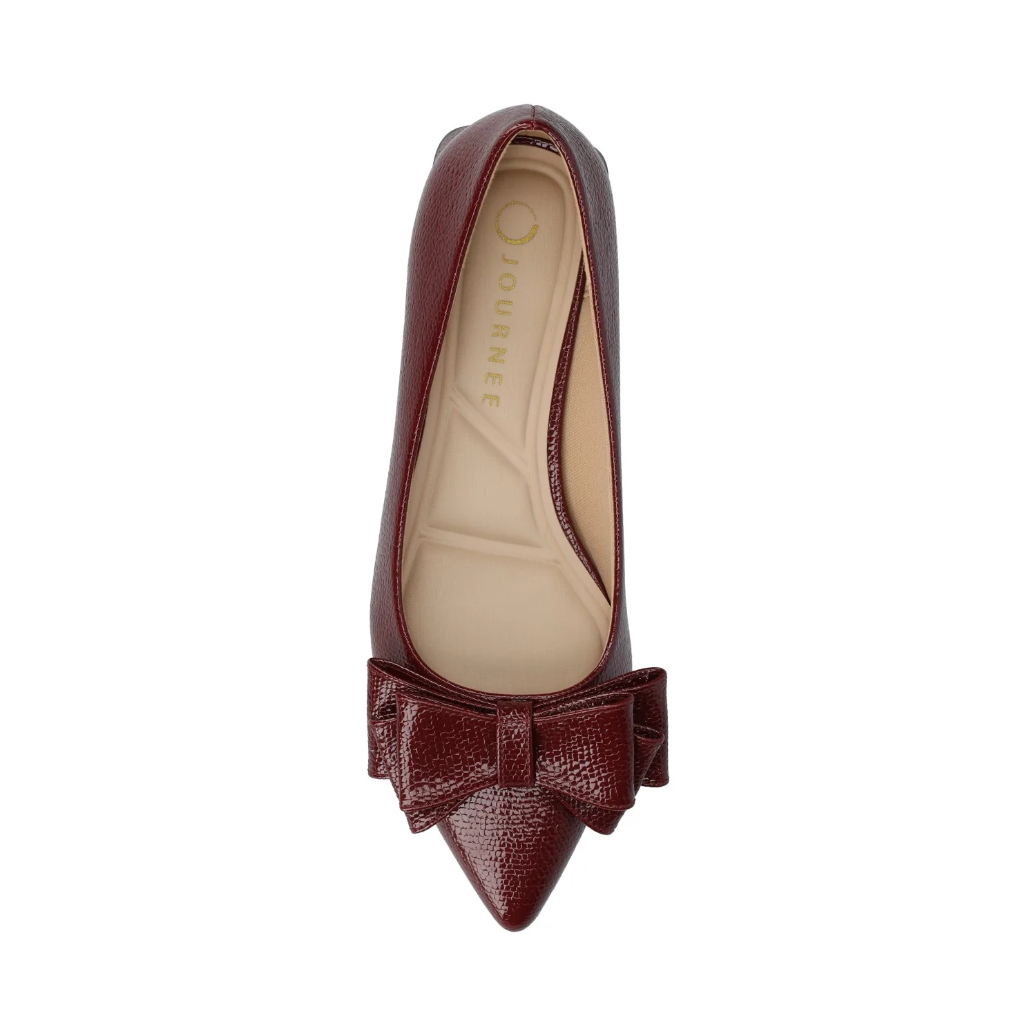 OPHELIA LOW BLOCK CROCO BALLET FLATS - Oxblood Croco - Image 4