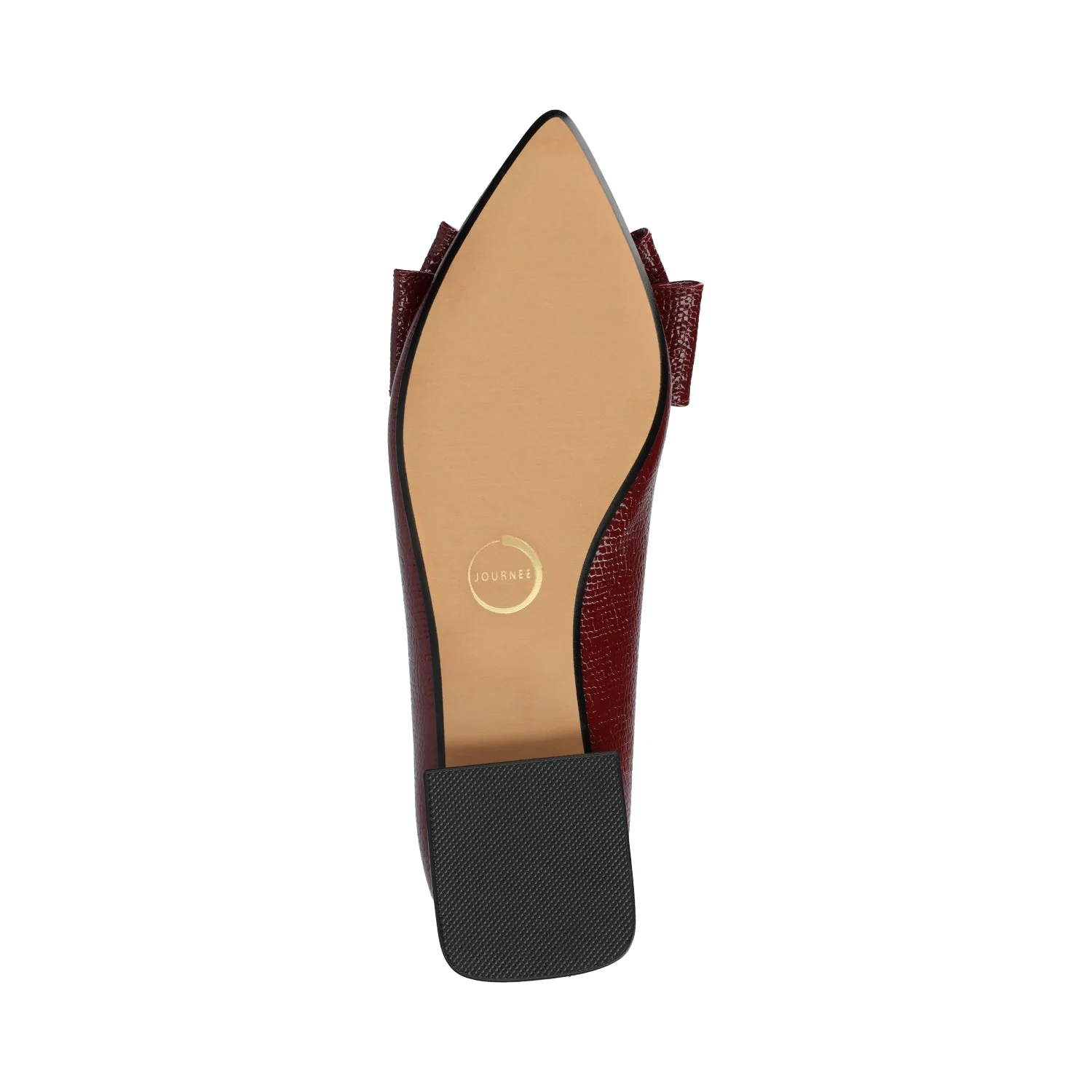 OPHELIA LOW BLOCK CROCO BALLET FLATS - Oxblood Croco - Image 5