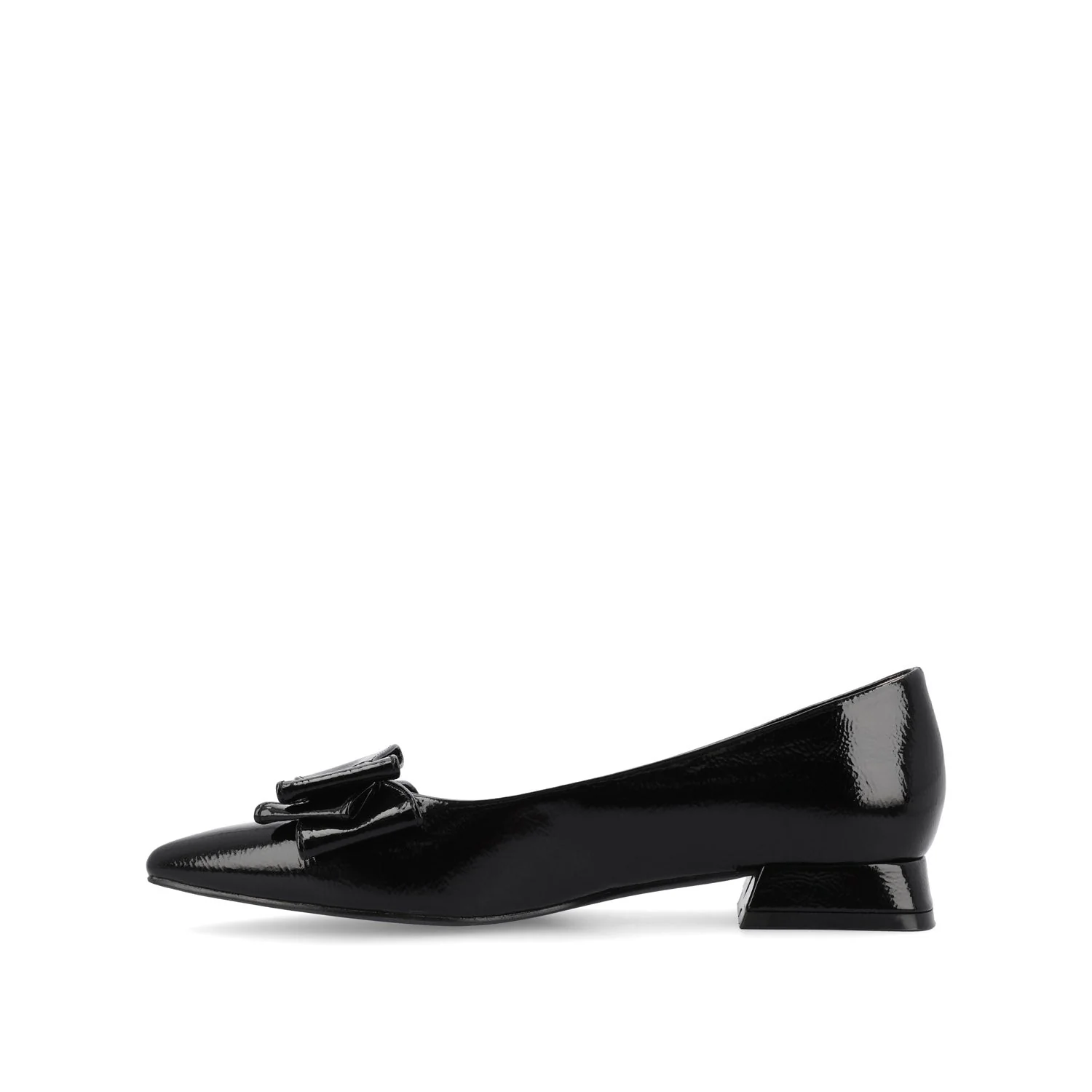 OPHELIA LOW BLOCK BALLET FLATS VEGAN LEATHER - Patent/Black - Image 3