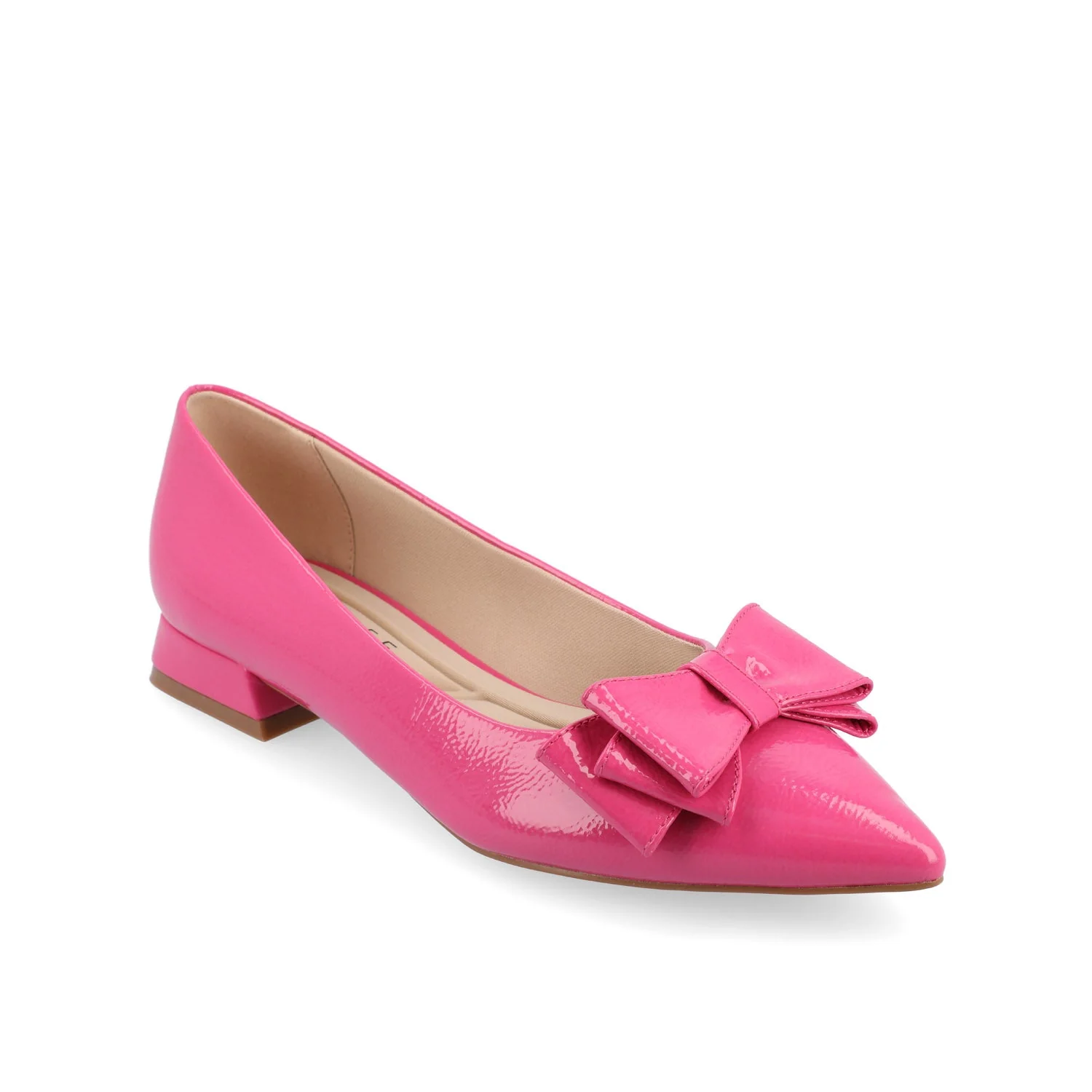OPHELIA LOW BLOCK BALLET FLATS VEGAN LEATHER - Patent/Pink - Image 4