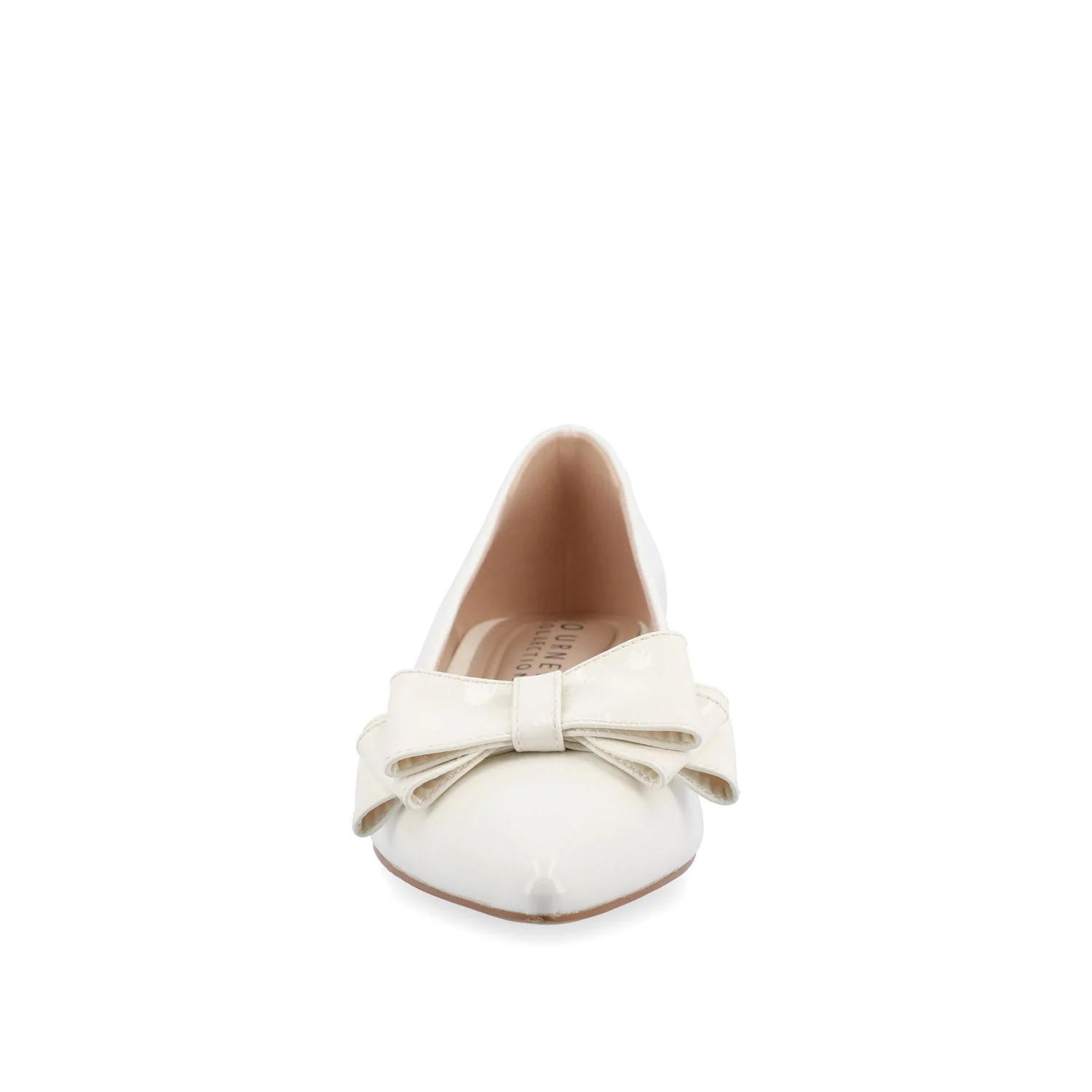 OPHELIA LOW BLOCK BALLET FLATS VEGAN LEATHER - Patent/White - Image 5