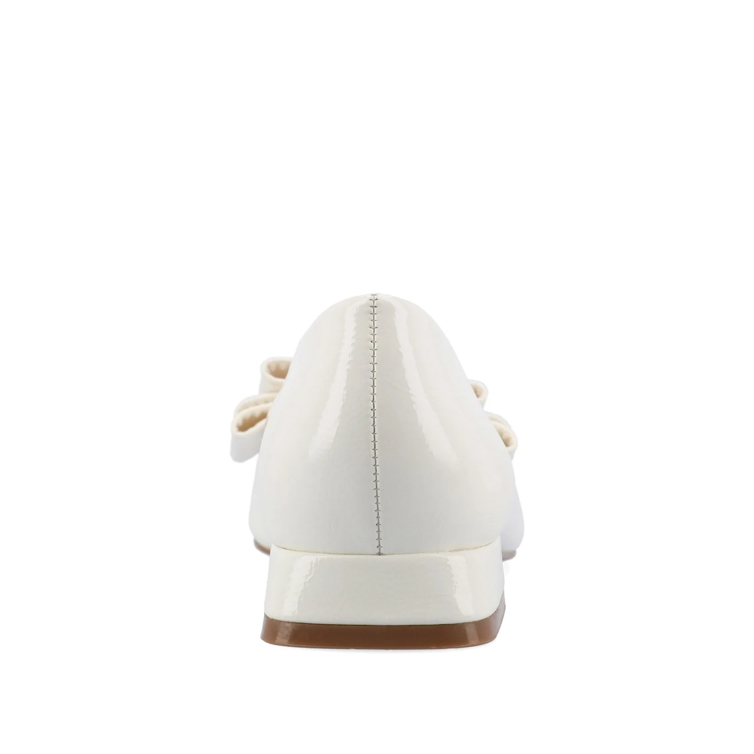 OPHELIA LOW BLOCK BALLET FLATS VEGAN LEATHER - Patent/White - Image 7