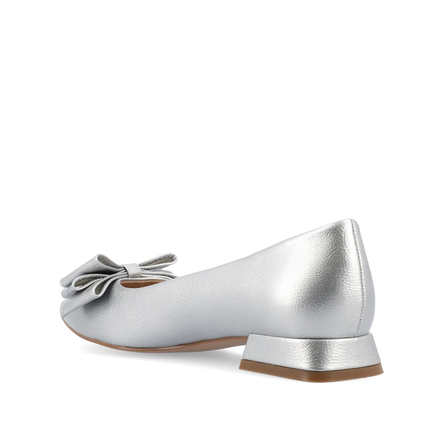 OPHELIA LOW BLOCK BALLET FLATS VEGAN LEATHER - Silver - Image 5
