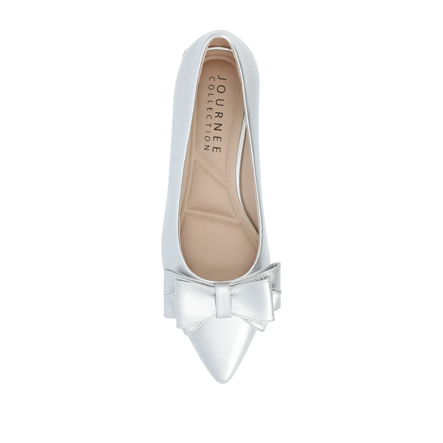 OPHELIA LOW BLOCK BALLET FLATS VEGAN LEATHER - Silver - Image 7