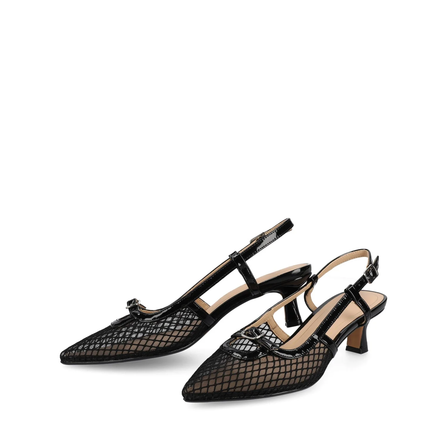 PADMA SLING BACK PUMPS IN MESH - Black Mesh - Image 3
