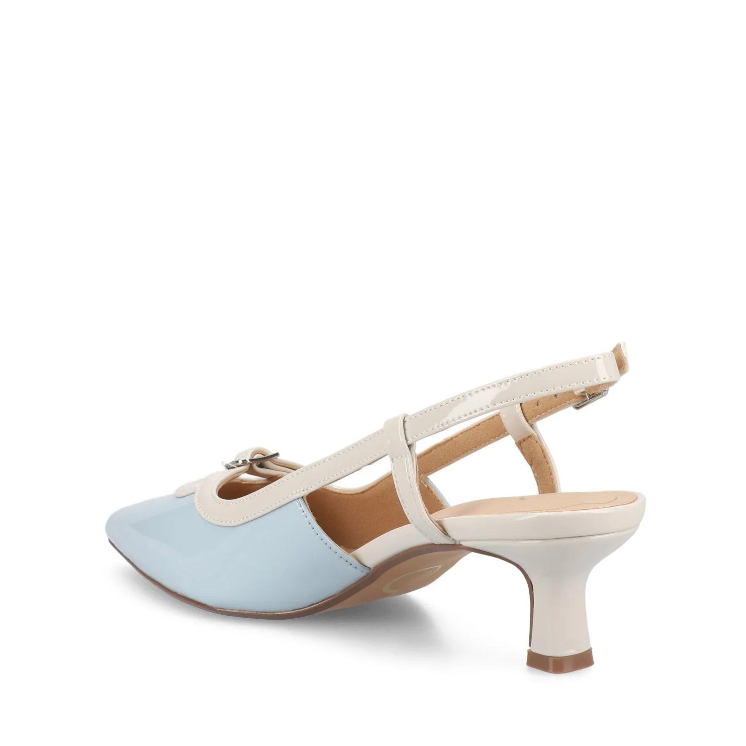 PADMA KITTEN HEELS IN VEGAN LEATHER - Blue Patent - Image 4