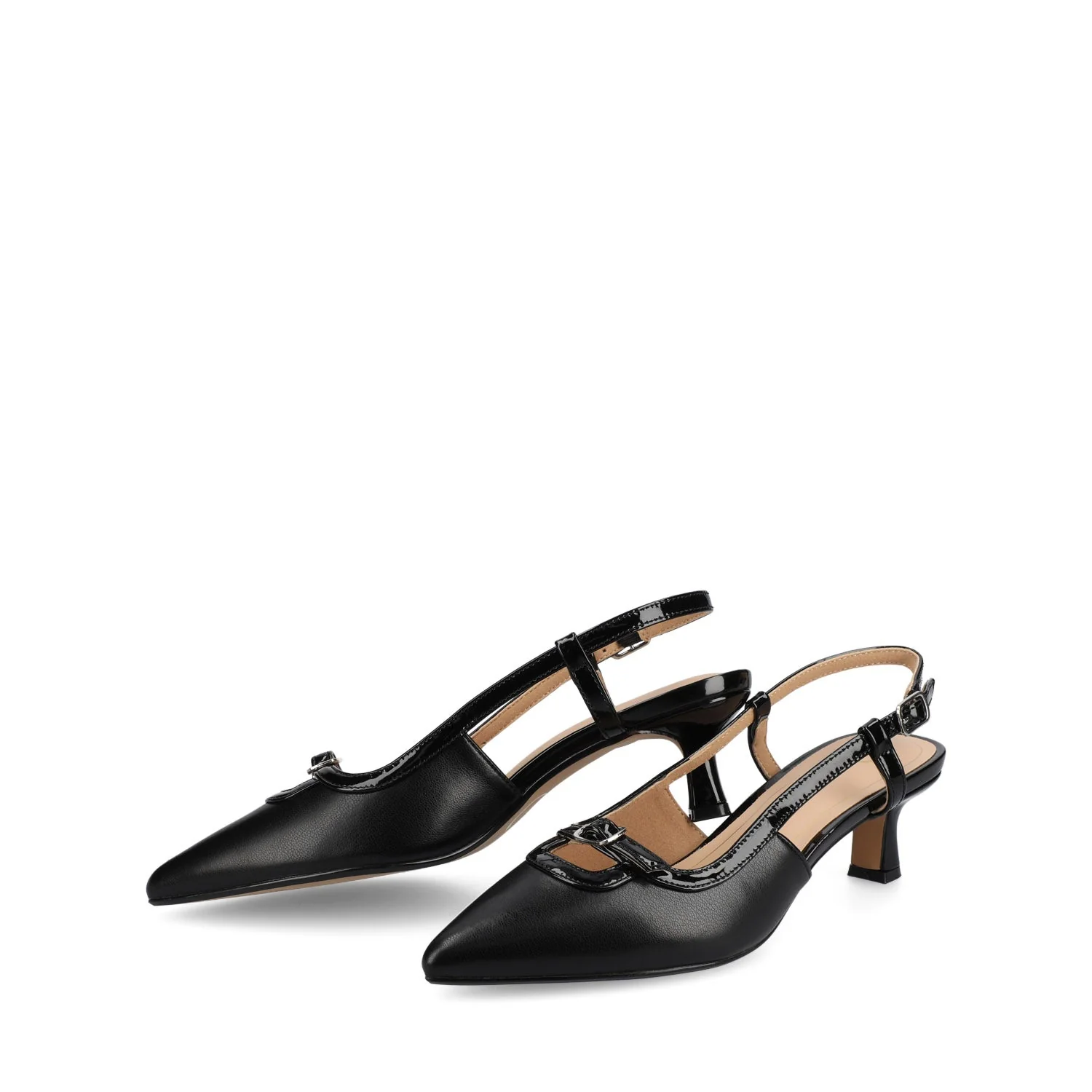PADMA KITTEN HEELS IN WIDE - Black PU - Image 3