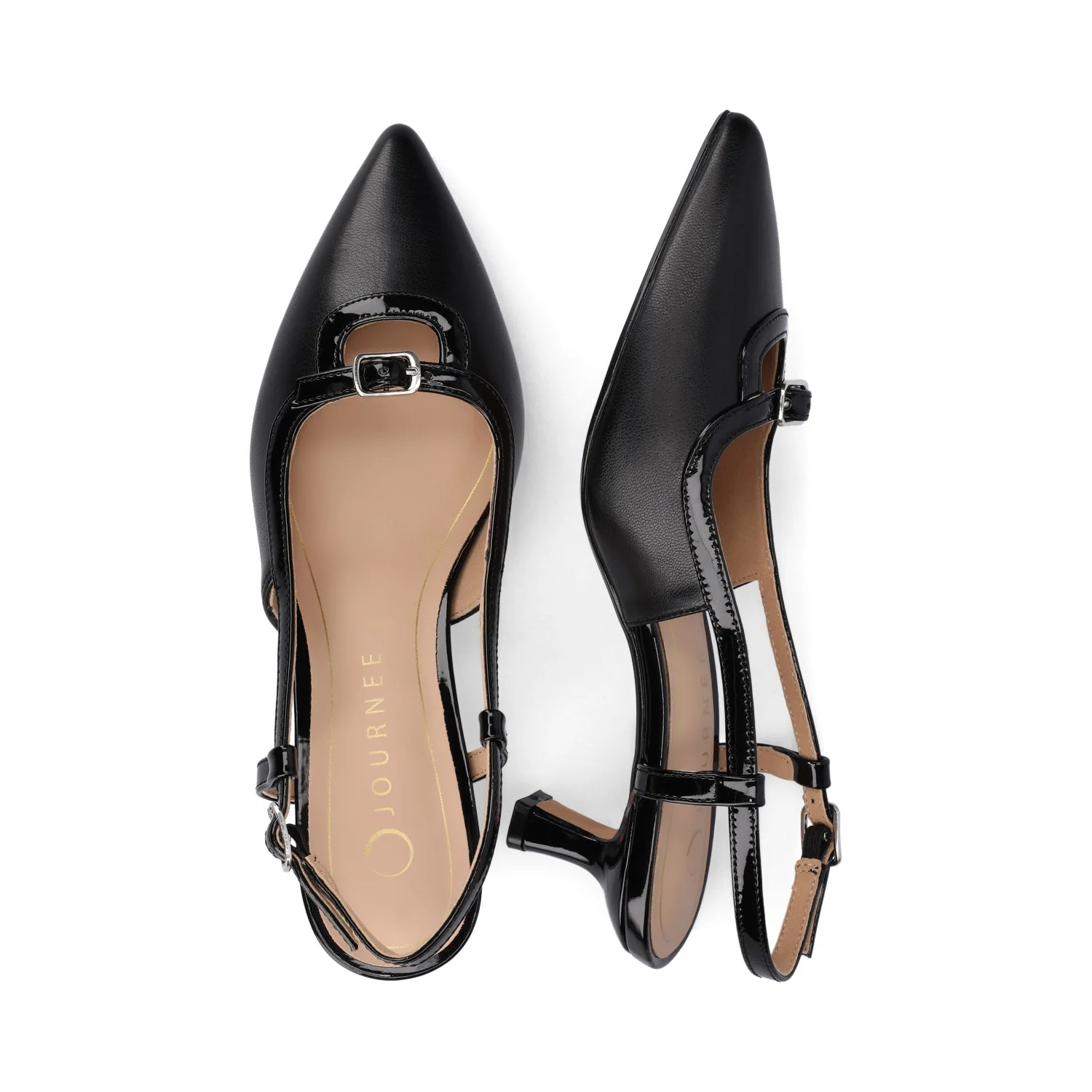 PADMA KITTEN HEELS IN WIDE - Black PU - Image 4