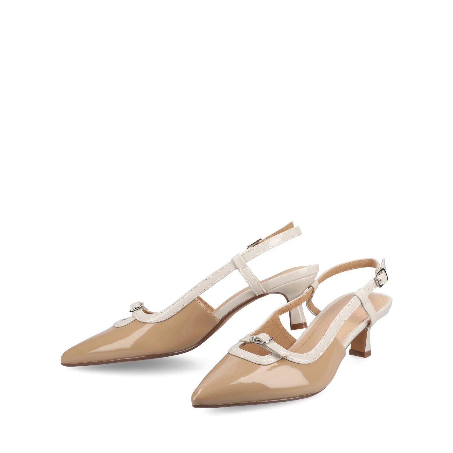 PADMA KITTEN HEELS IN WIDE - Nude Patent - Image 2