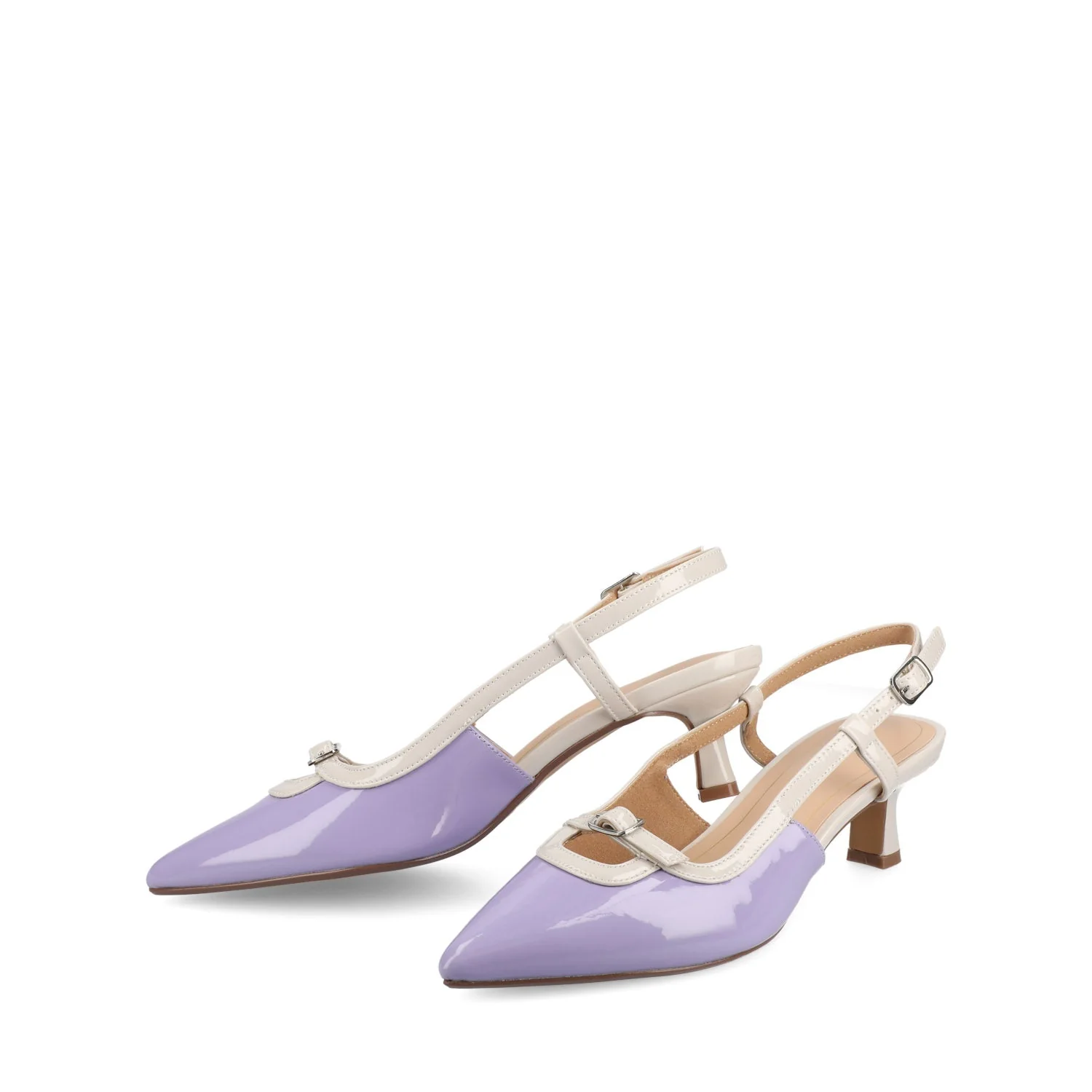 PADMA KITTEN HEELS IN VEGAN LEATHER - Lilac Patent - Image 2