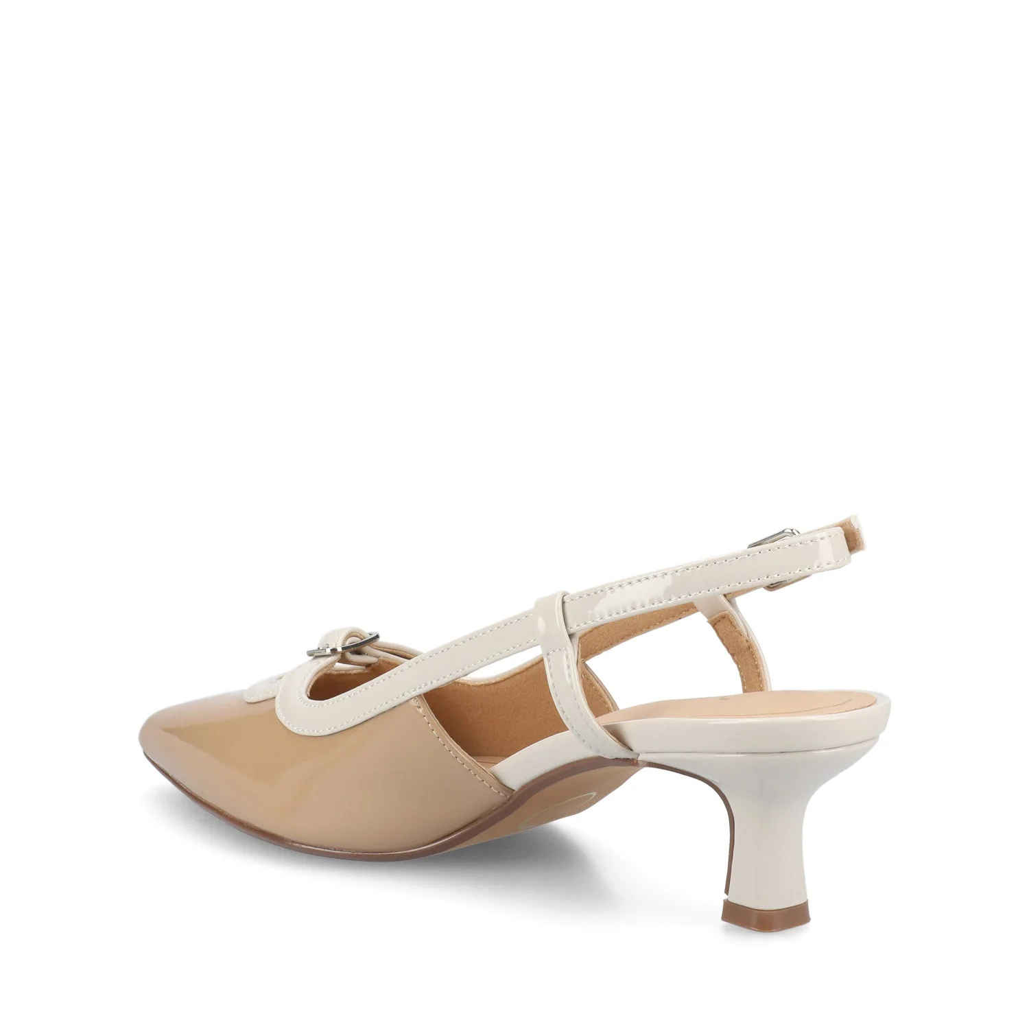 PADMA KITTEN HEELS IN VEGAN LEATHER - Nude Patent - Image 4