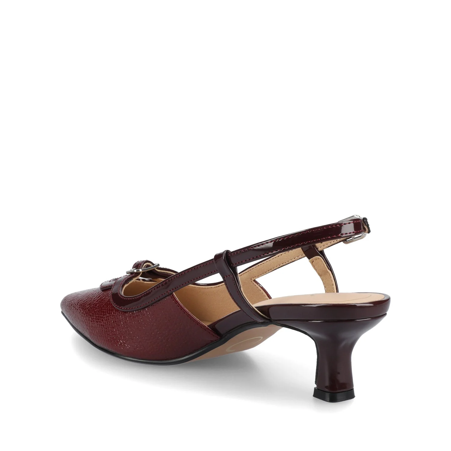 PADMA KITTEN HEELS IN VEGAN LEATHER - Oxblood - Image 3