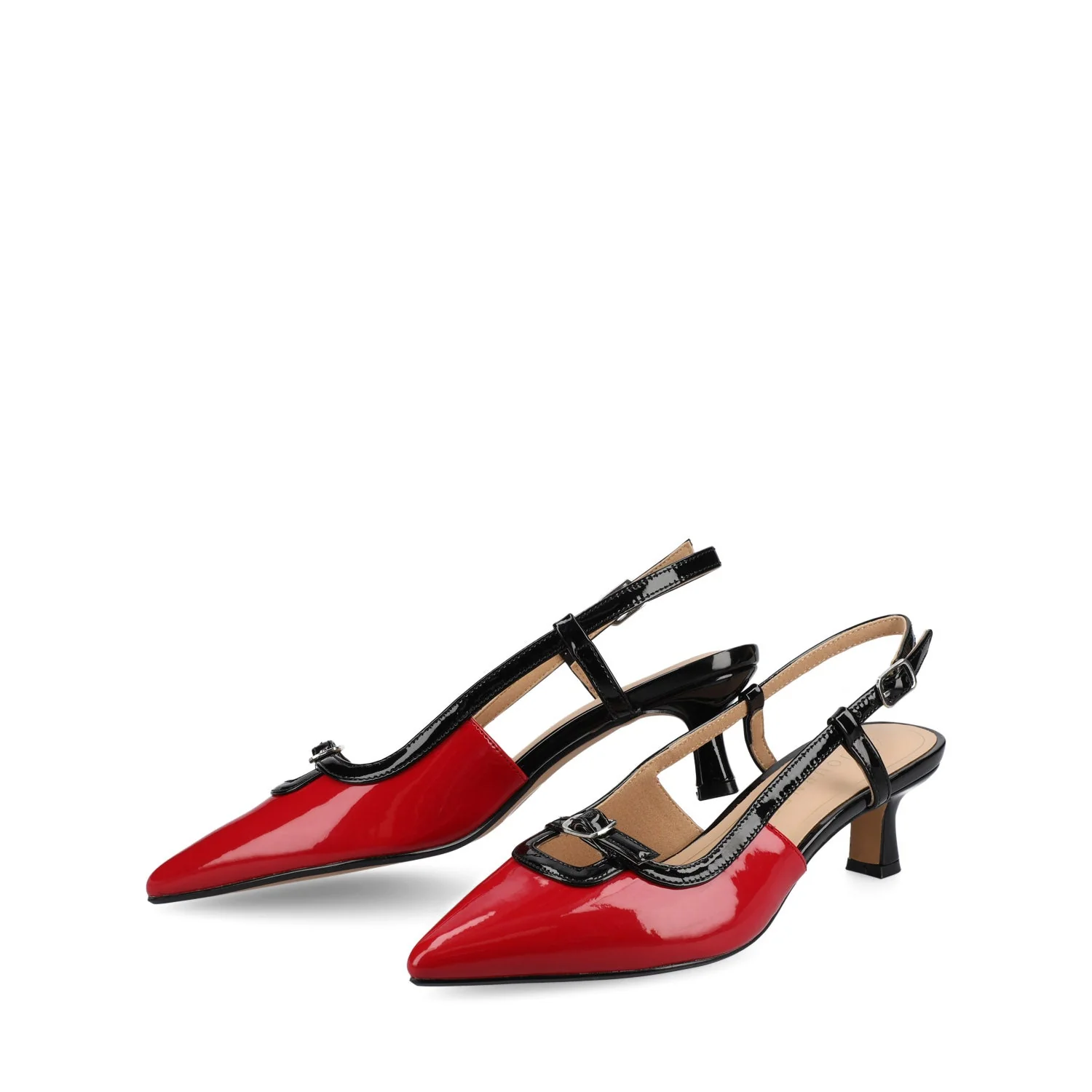 PADMA KITTEN HEELS IN VEGAN LEATHER - Red Patent - Image 3