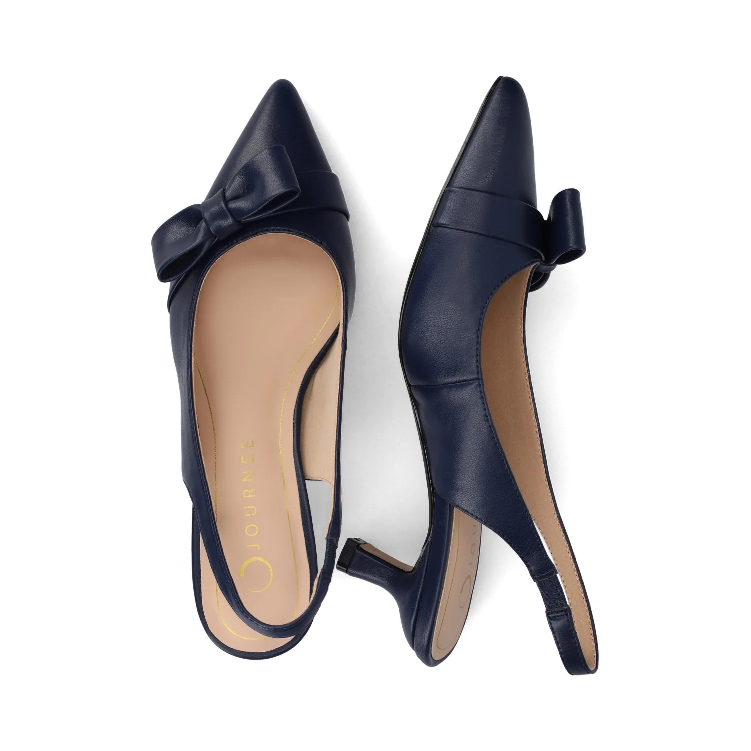 PALOMA SLINGBACK KITTEN HEELS - Navy Nubuck - Image 3