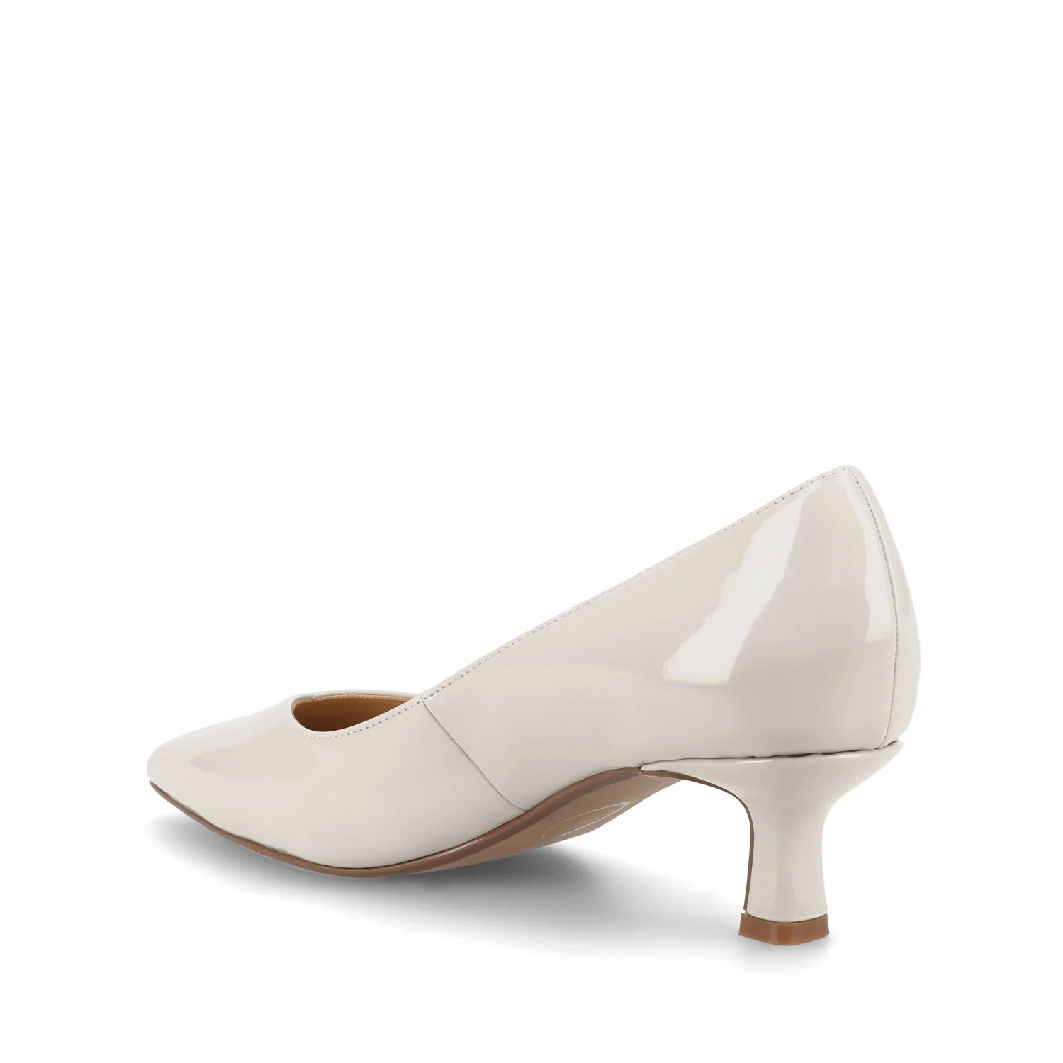 PAMMIE PATENT KITTEN HEELS IN WIDE - Bone Patent - Image 4